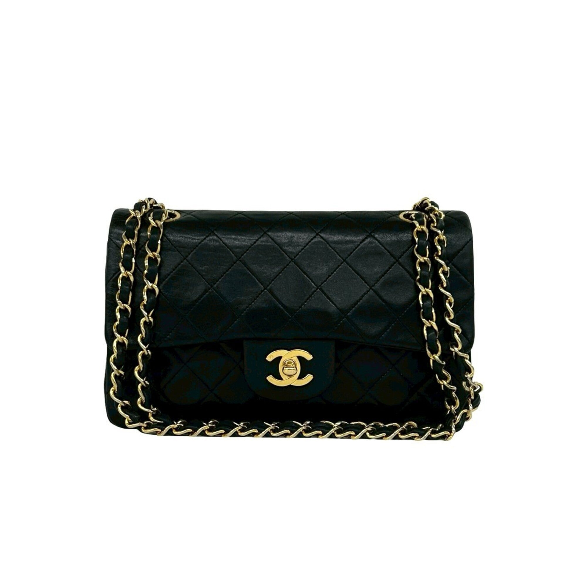 Chanel Black Leather Pochette Shoulder Bag (Pre-Owned)