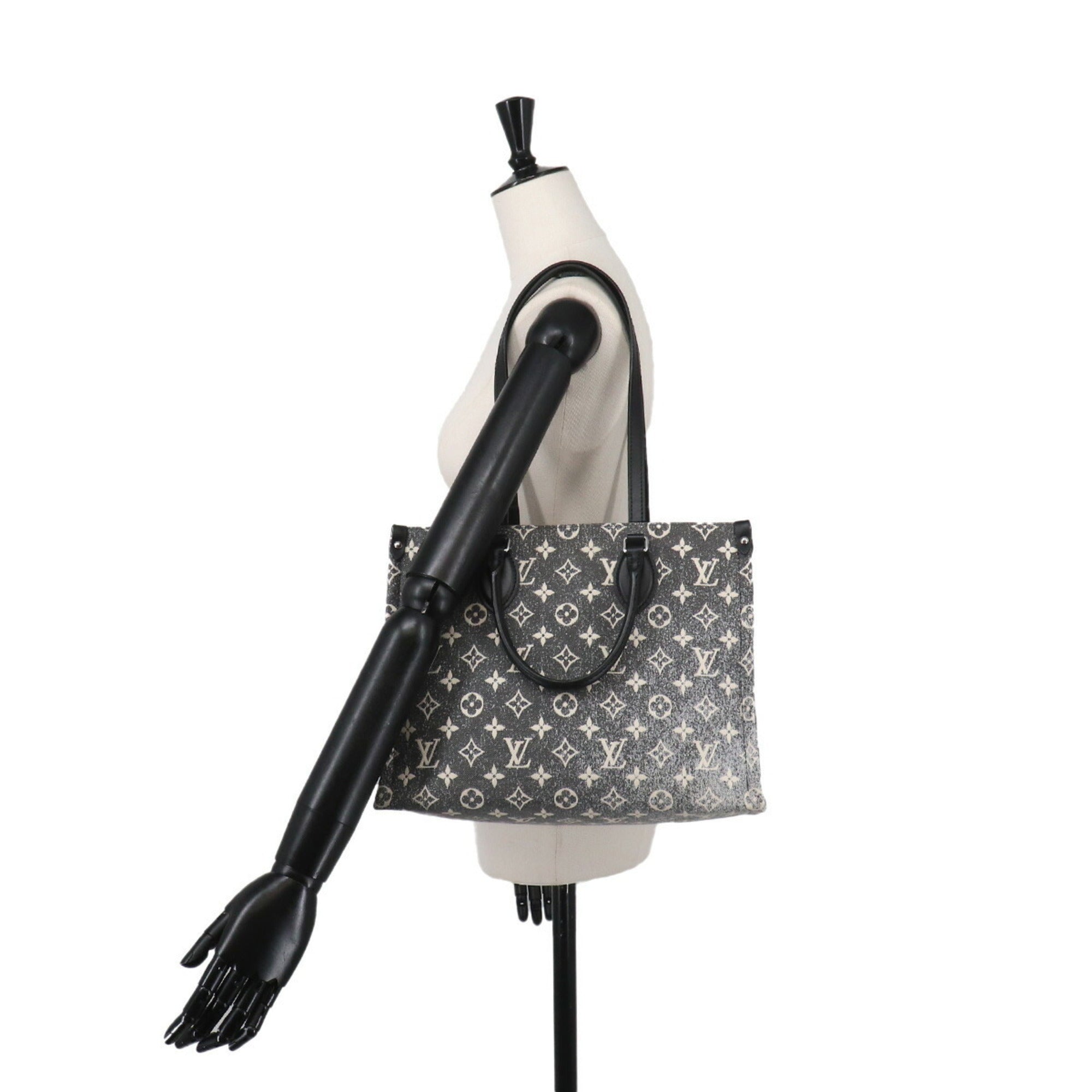 Louis Vuitton Black Gray Monogram White Monogram Handbag Tote Bag (Pre-Owned)