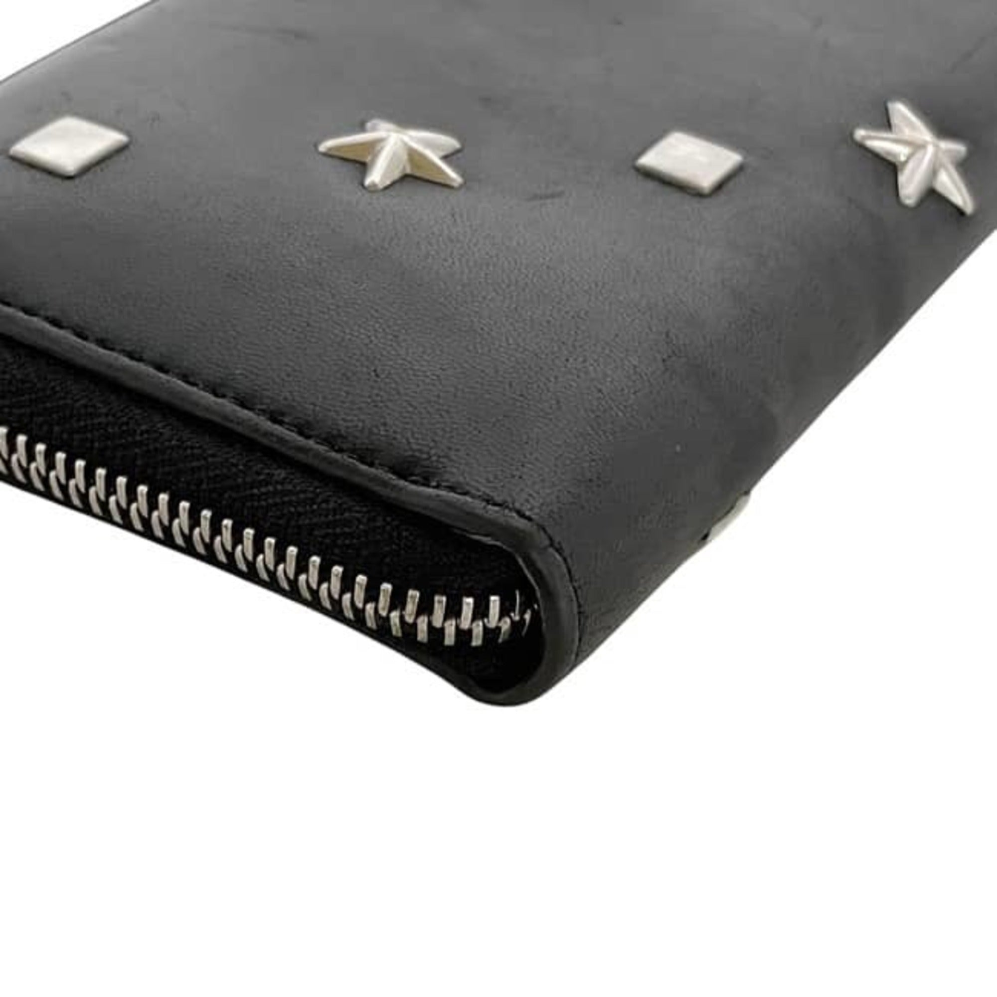 Jimmy Choo Black Leather Long Wallet (Bi-Fold) (Pre-Owned)
