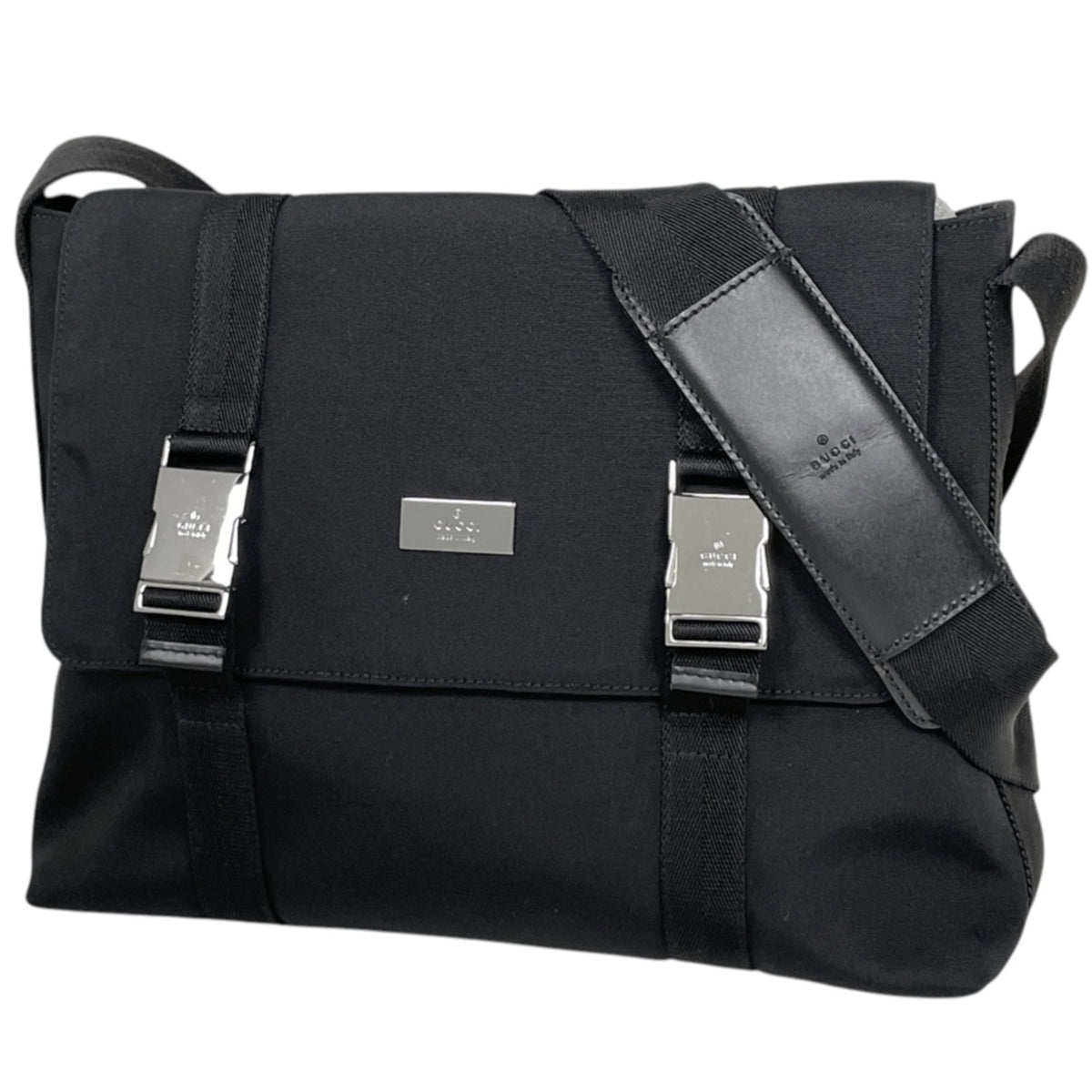 Gucci Nylon Leather Shoulder Bag (Pre-Owned)