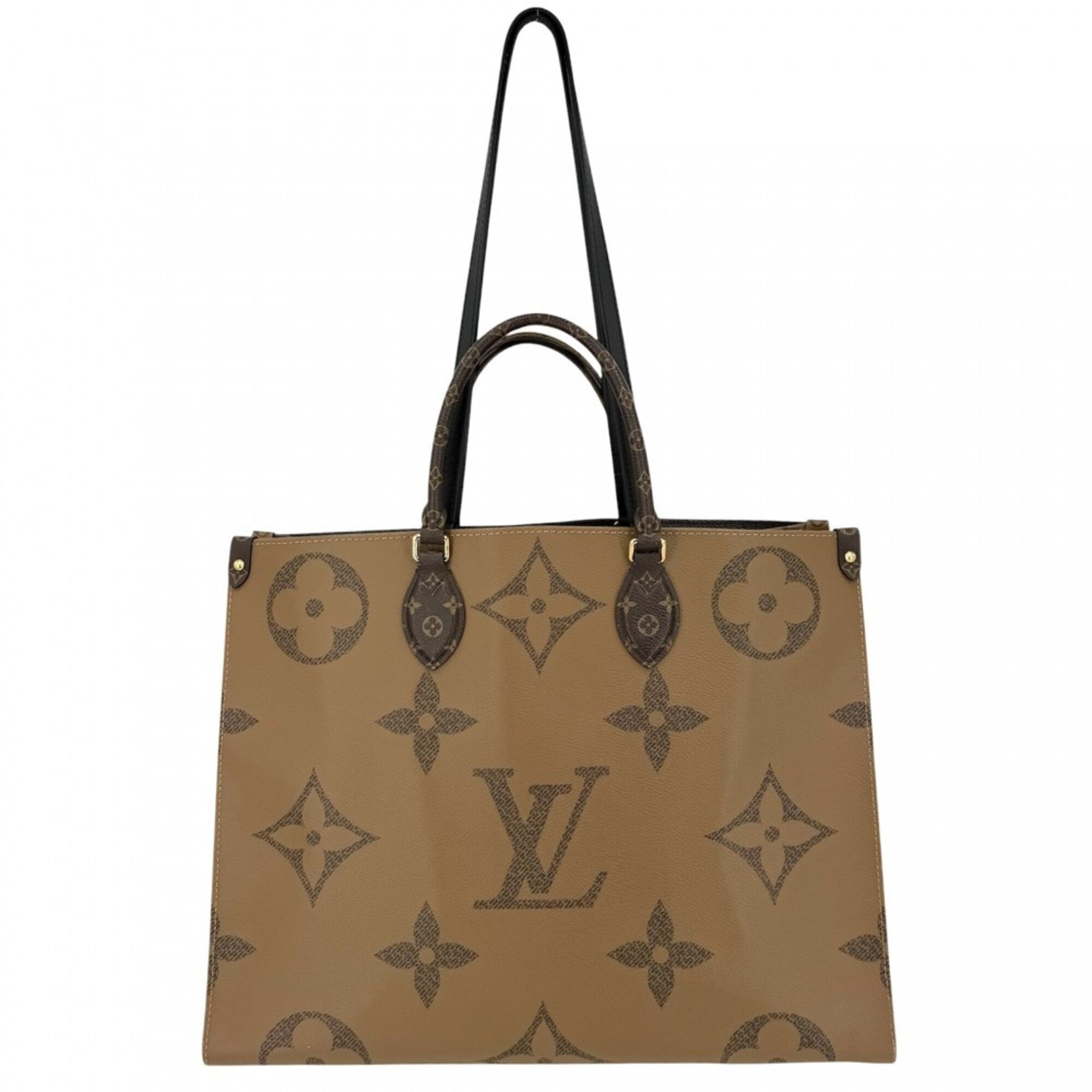 Louis Vuitton Beige Brown Monogram Reverse Monogram Handbag Tote Bag (Pre-Owned)