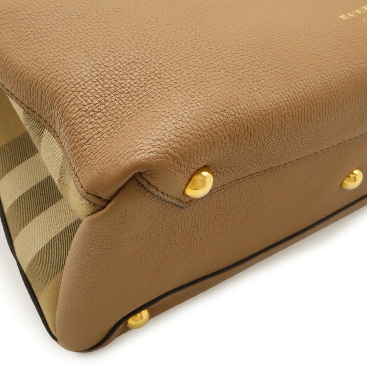 Burberry Beige Brown Leather Handbag Shoulder Bag (Pre-Owned)