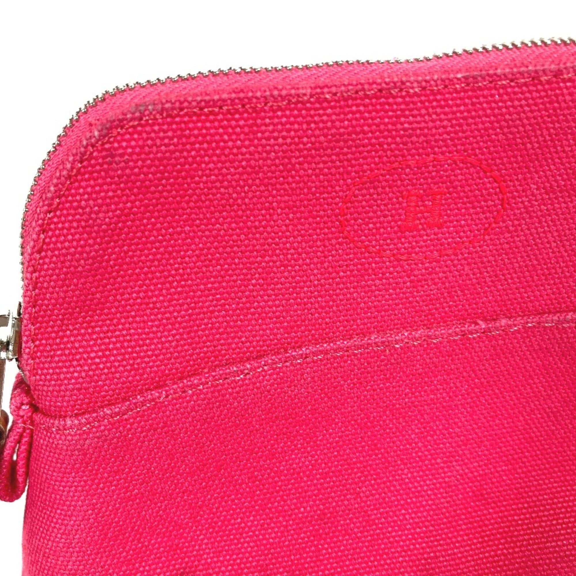 Hermes Bolide Pink Canvas Pouch (Pre-Owned)