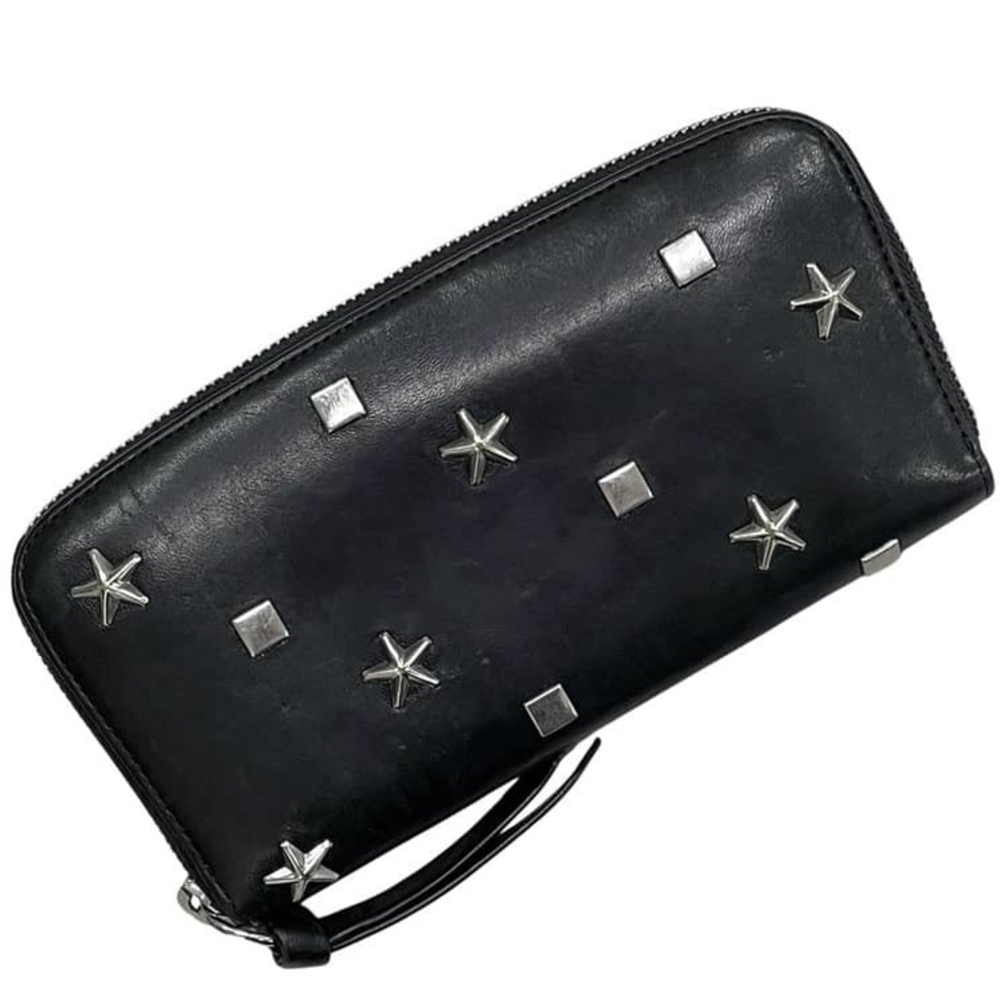 Jimmy Choo Black Leather Long Wallet (Bi-Fold) (Pre-Owned)