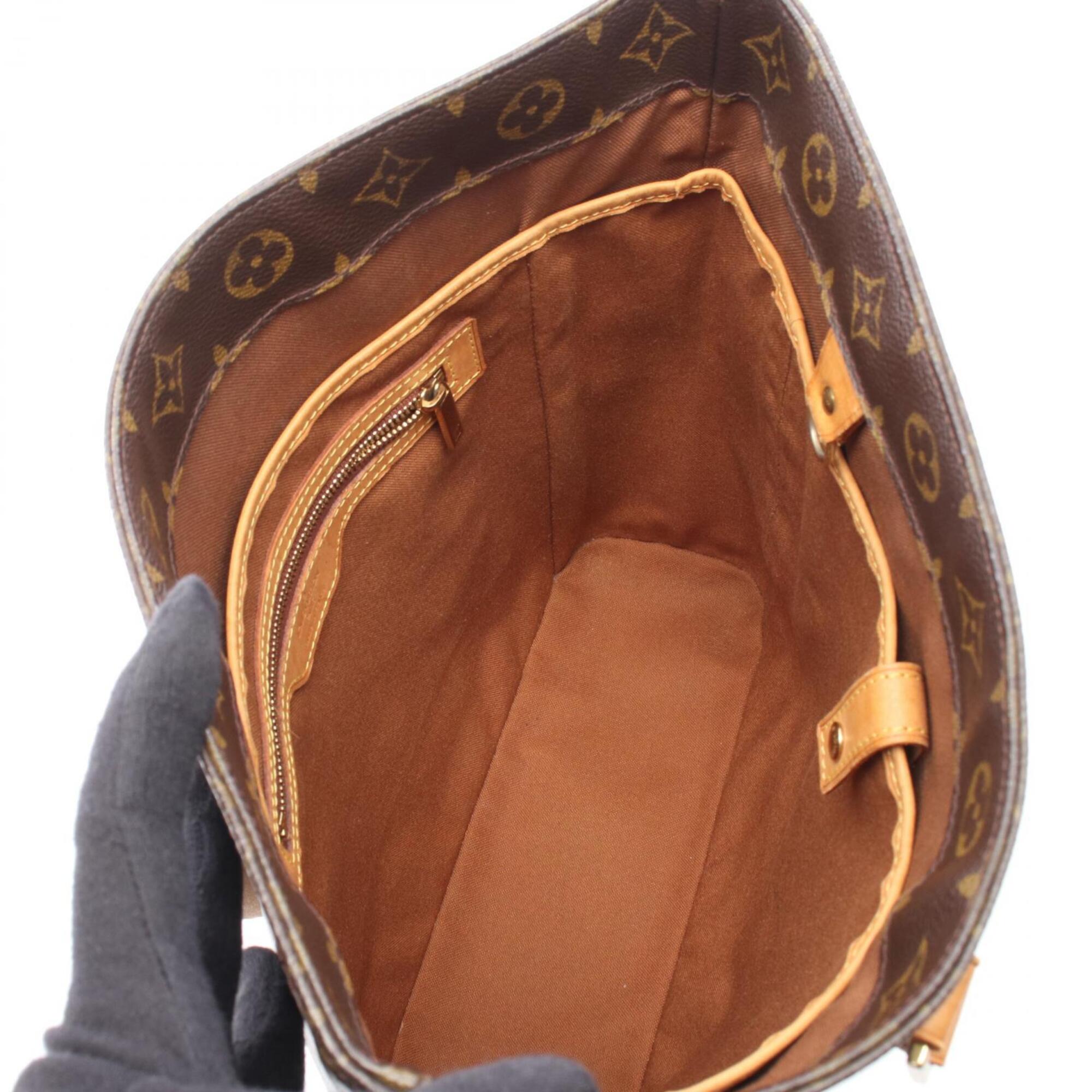 Louis Vuitton Brown Monogram Coated Canvas Leather Handbag Tote Bag (Pre-Owned)