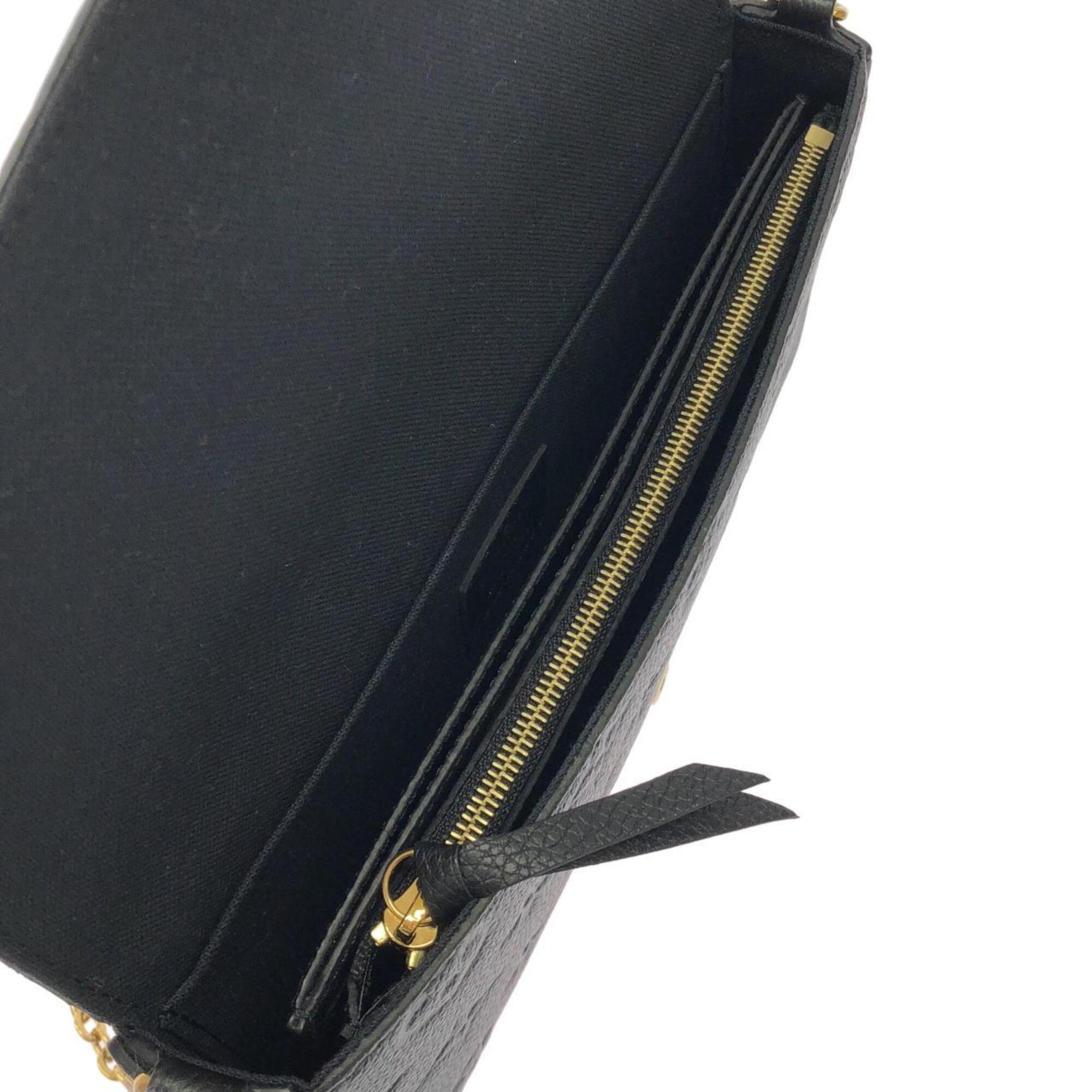 Louis Vuitton Black Leather Pochette Shoulder Bag (Pre-Owned)