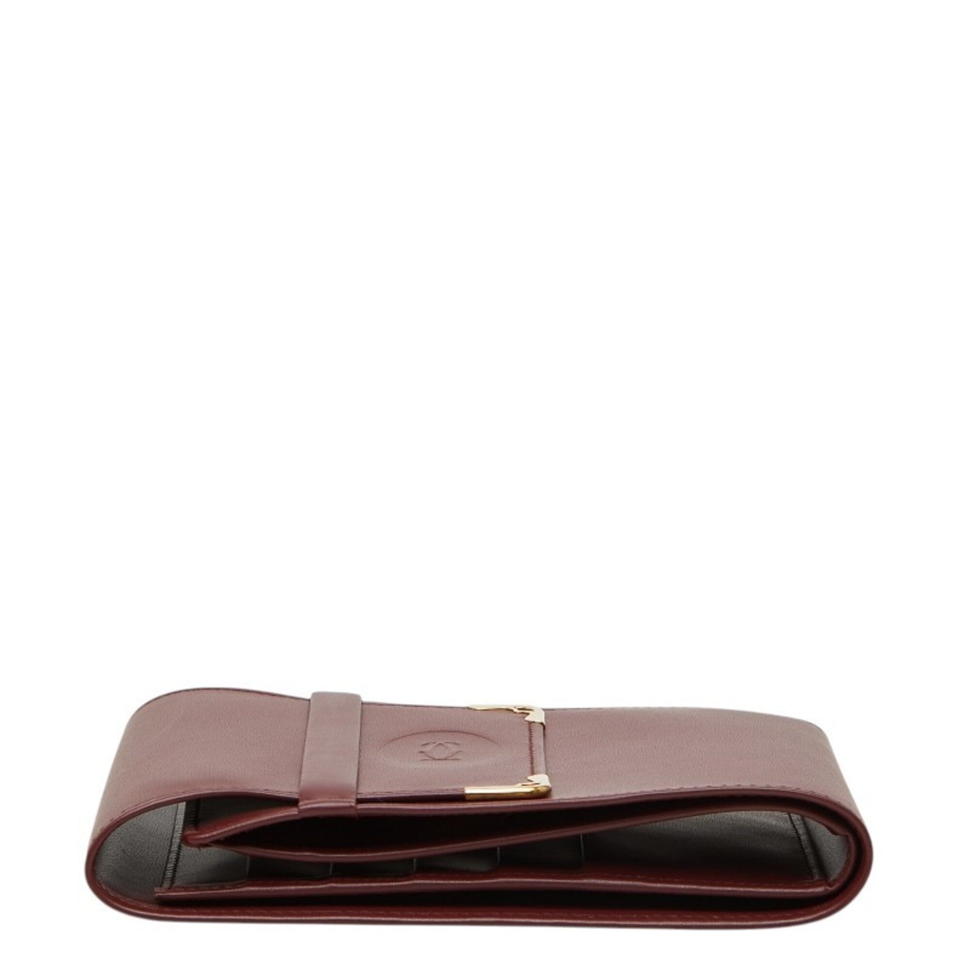 Cartier Bordeaux Wine Red Leather Wallet (Bi-Fold) (Pre-Owned)