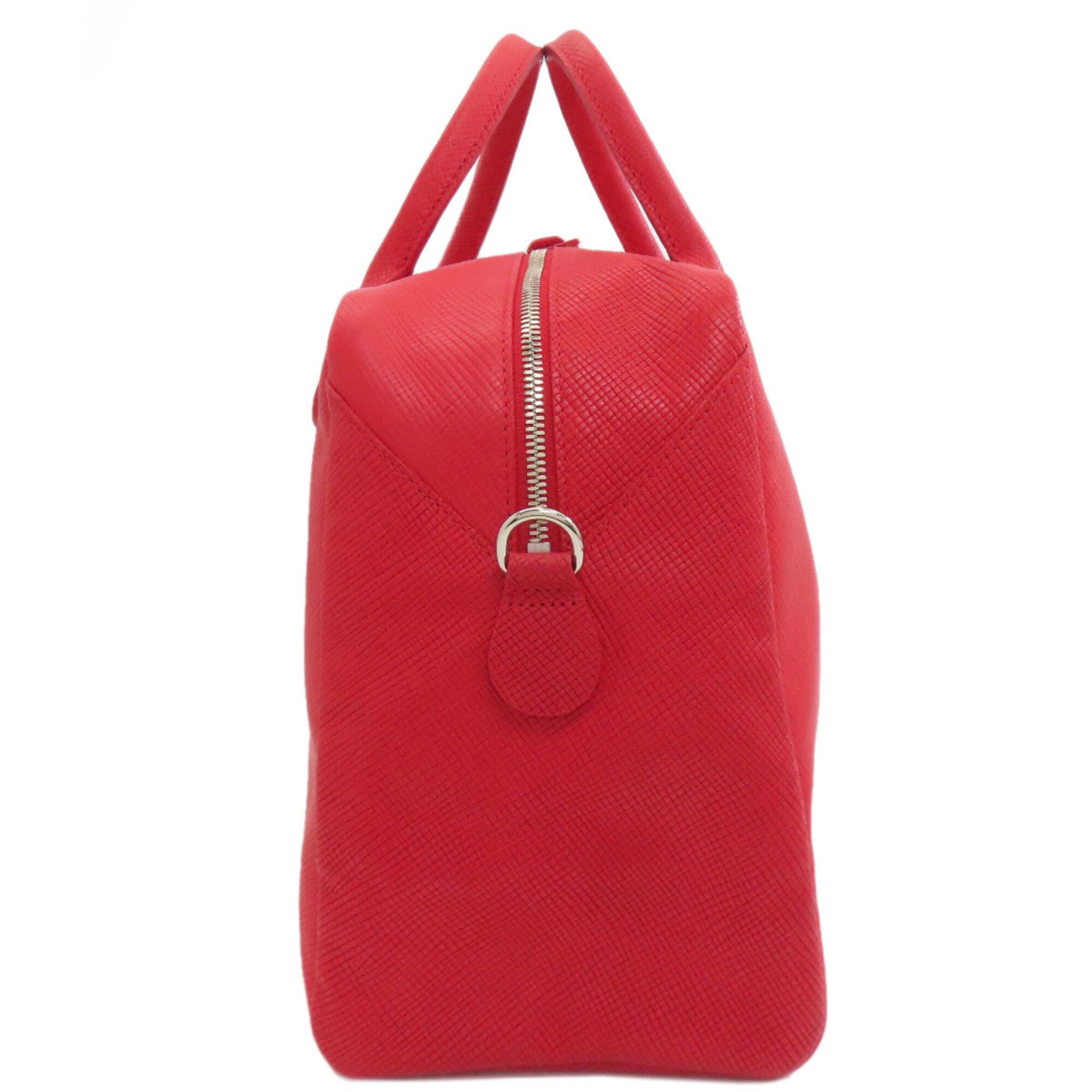 Longchamp Red Color Leather Handbag (Pre-Owned)