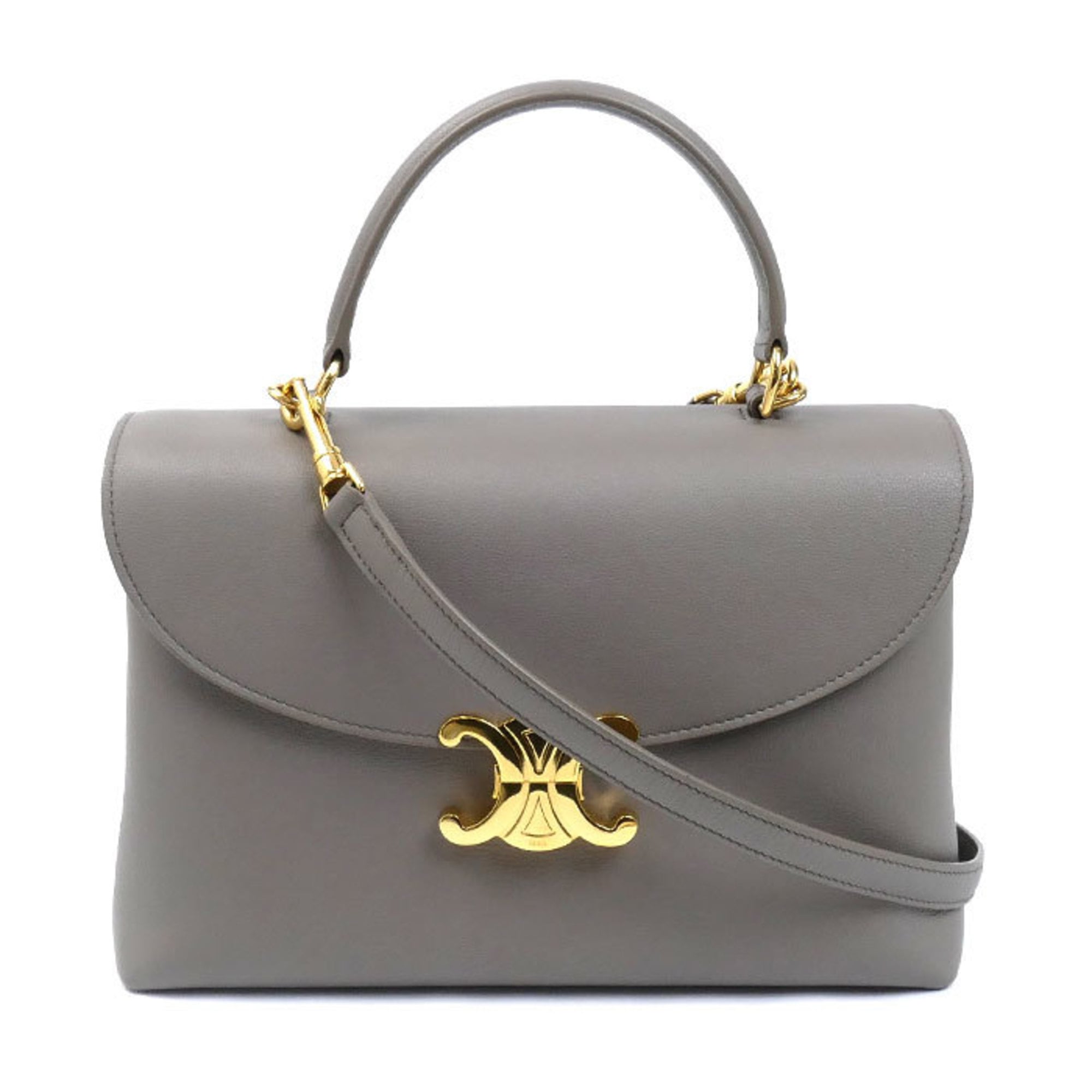 Celine Gold Leather Shoulder Bag (Pre-Owned)