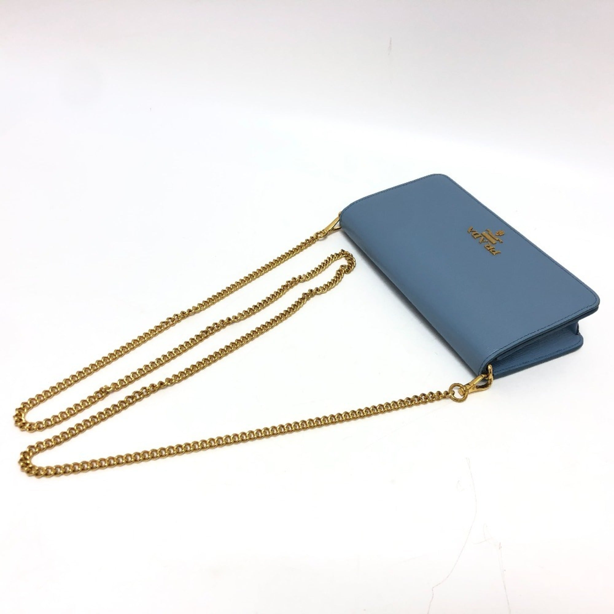 Prada Blue Leather Shoulder Bag (Pre-Owned)
