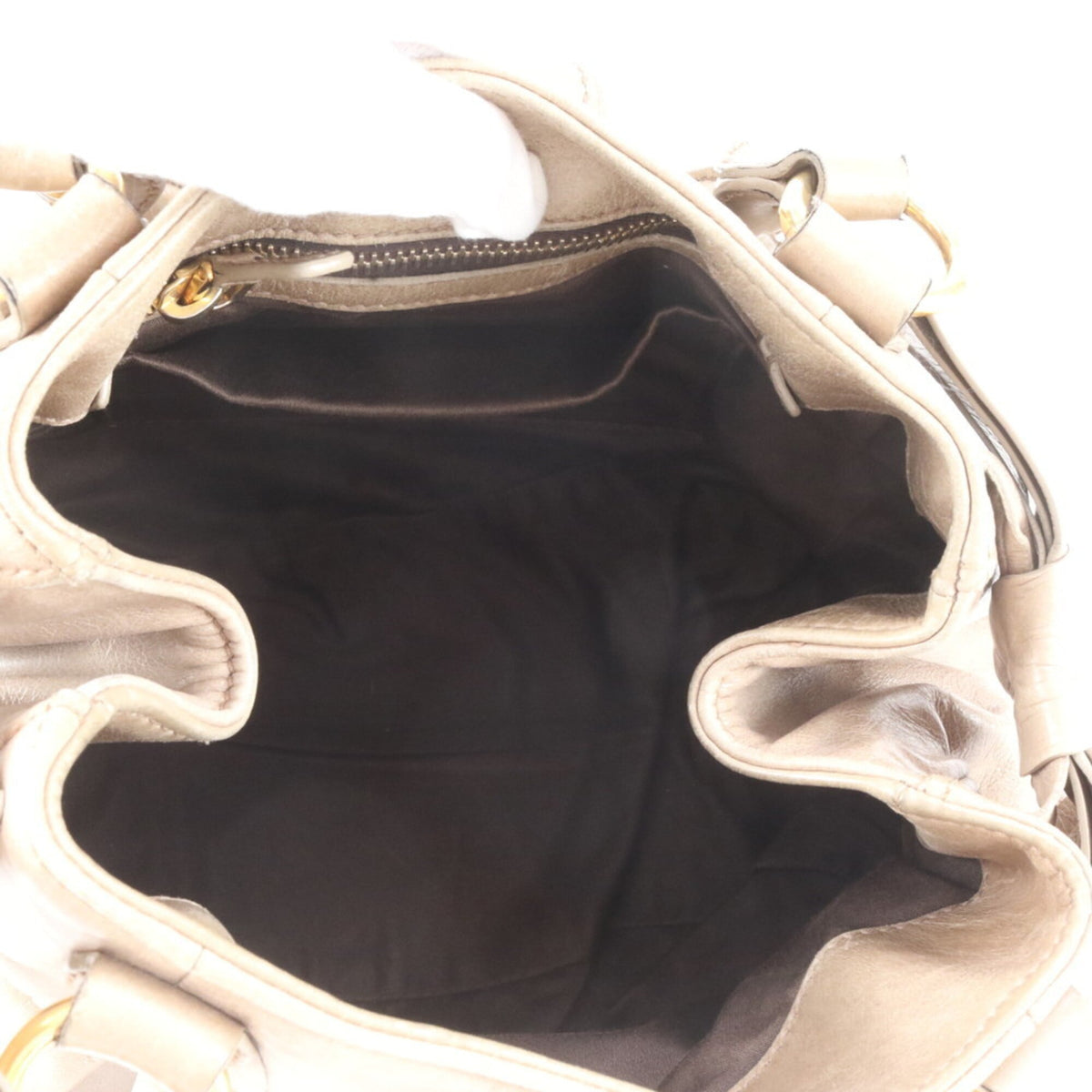 Miu Miu Beige Leather Crossbody Bag Handbag Shoulder Bag Tote Bag (Pre-Owned)