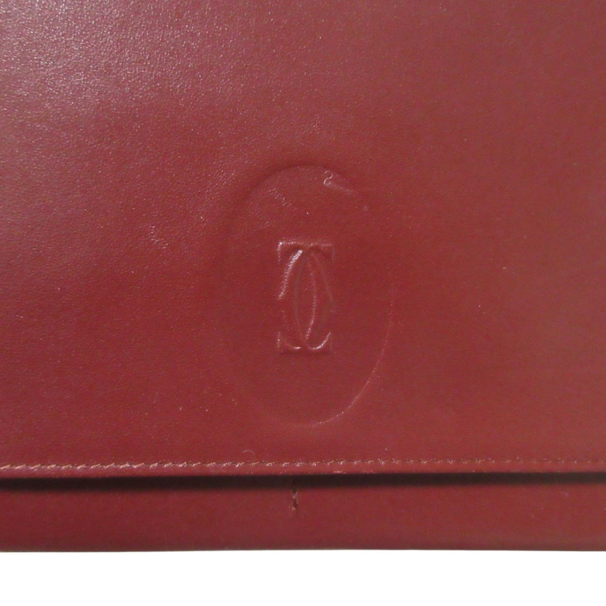 Cartier Bordeaux Leather Clutch Bag (Pre-Owned)