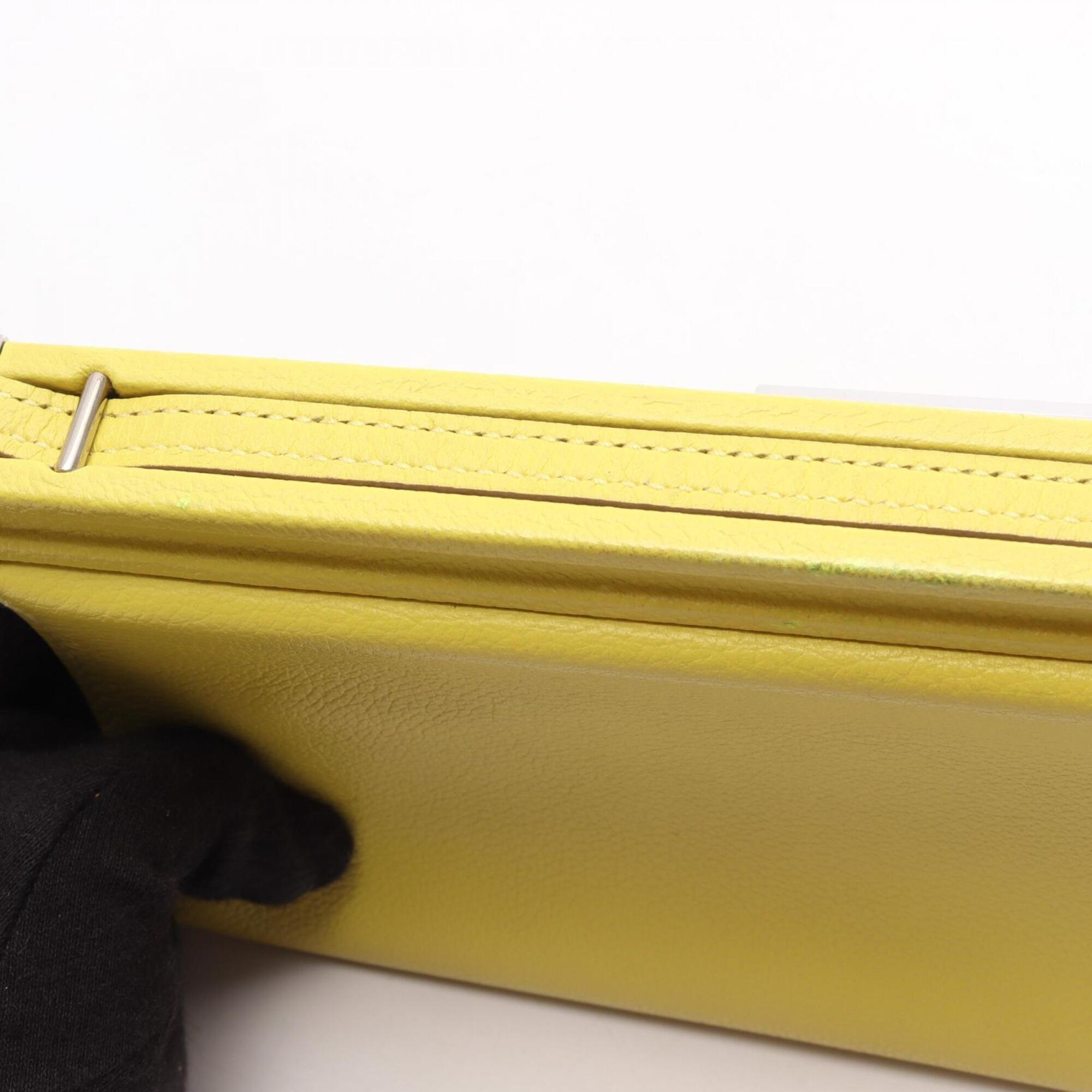 Hermes Lime Yellow Leather Handbag Shoulder Bag (Pre-Owned)