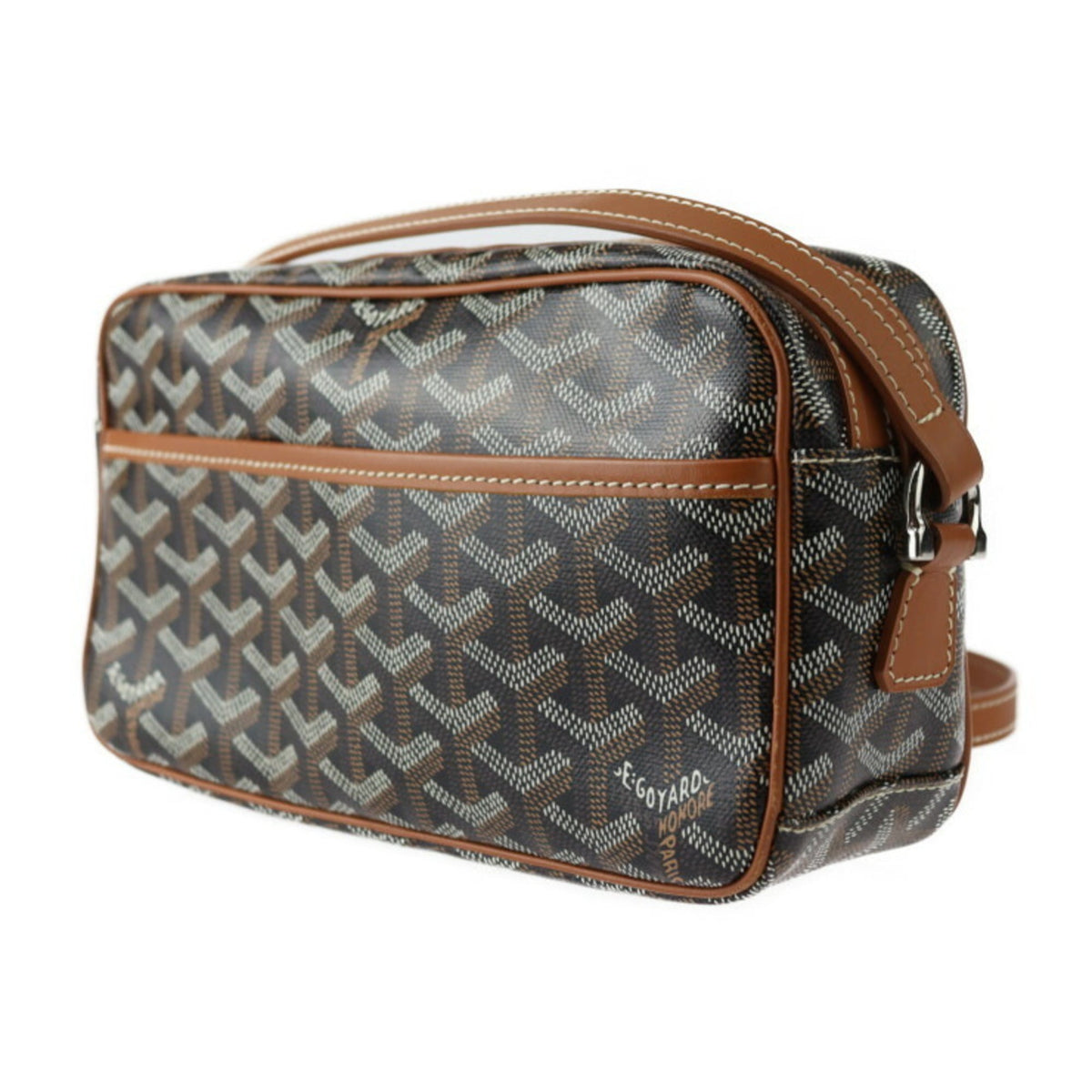 Goyard Cap Vert Black Brown Pvc Leather Shoulder Bag (Pre-Owned)