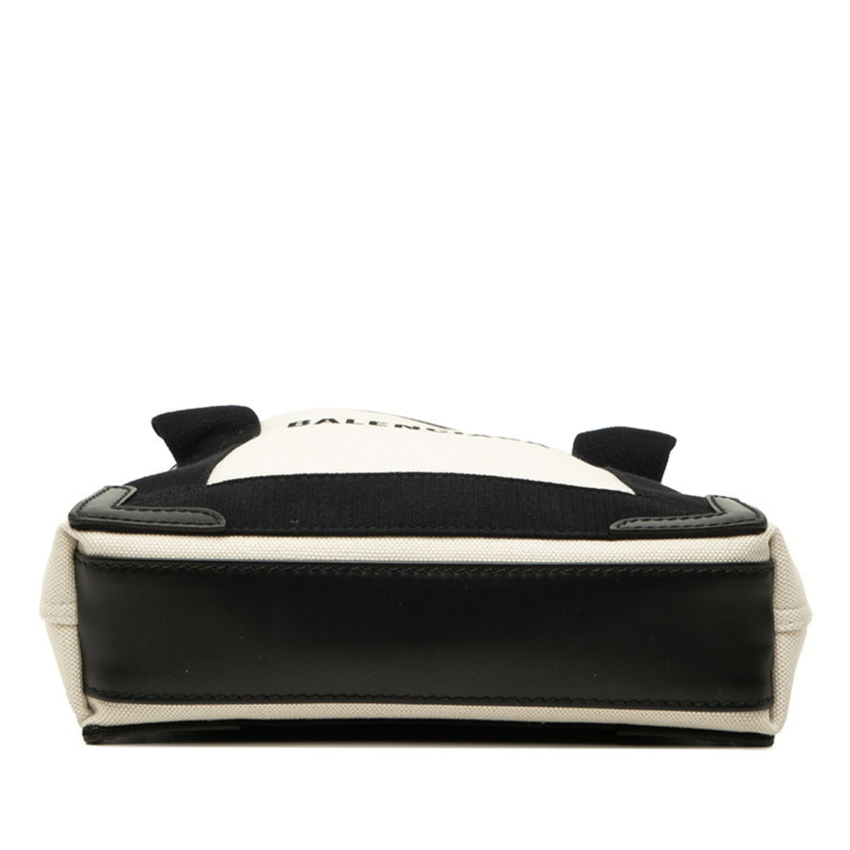 Balenciaga Black White Canvas Leather Handbag Shoulder Bag (Pre-Owned)