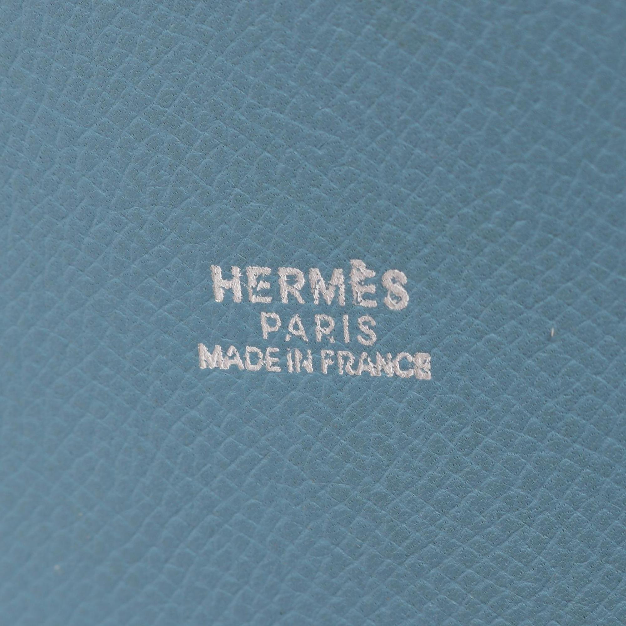 Hermes Blue White Epsom Leather Leather Handbag Shoulder Bag (Pre-Owned)