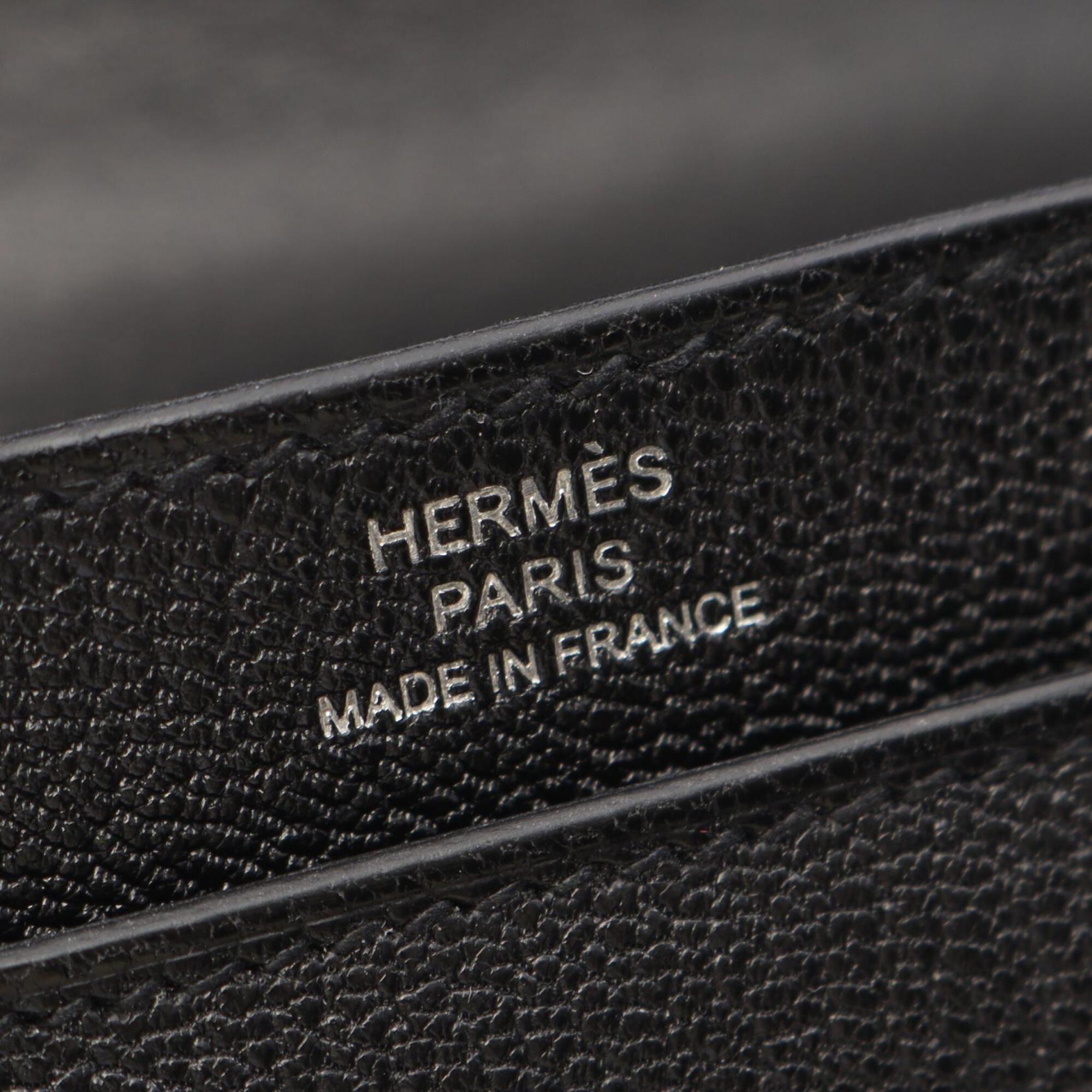 Hermes Black Leather Handbag Shoulder Bag (Pre-Owned)