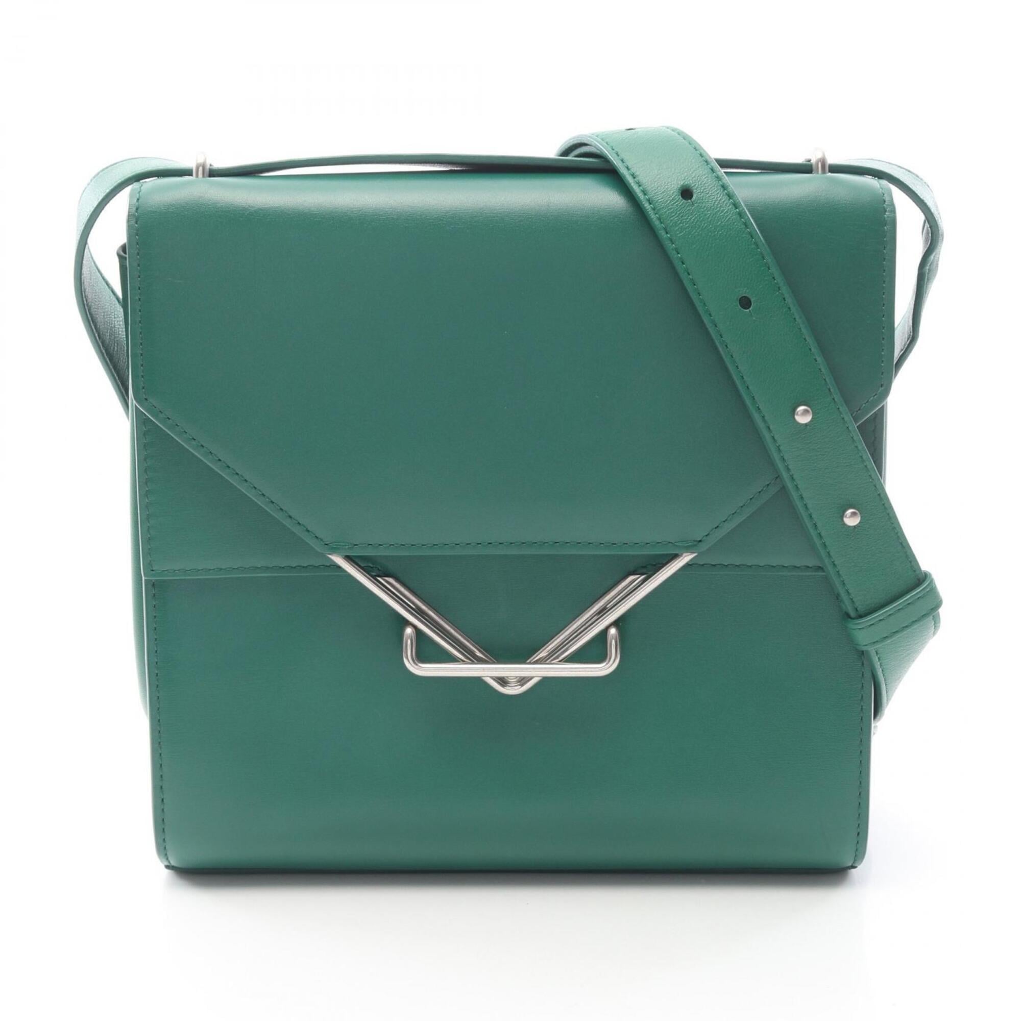 Bottega Veneta Green Leather Handbag Shoulder Bag (Pre-Owned)
