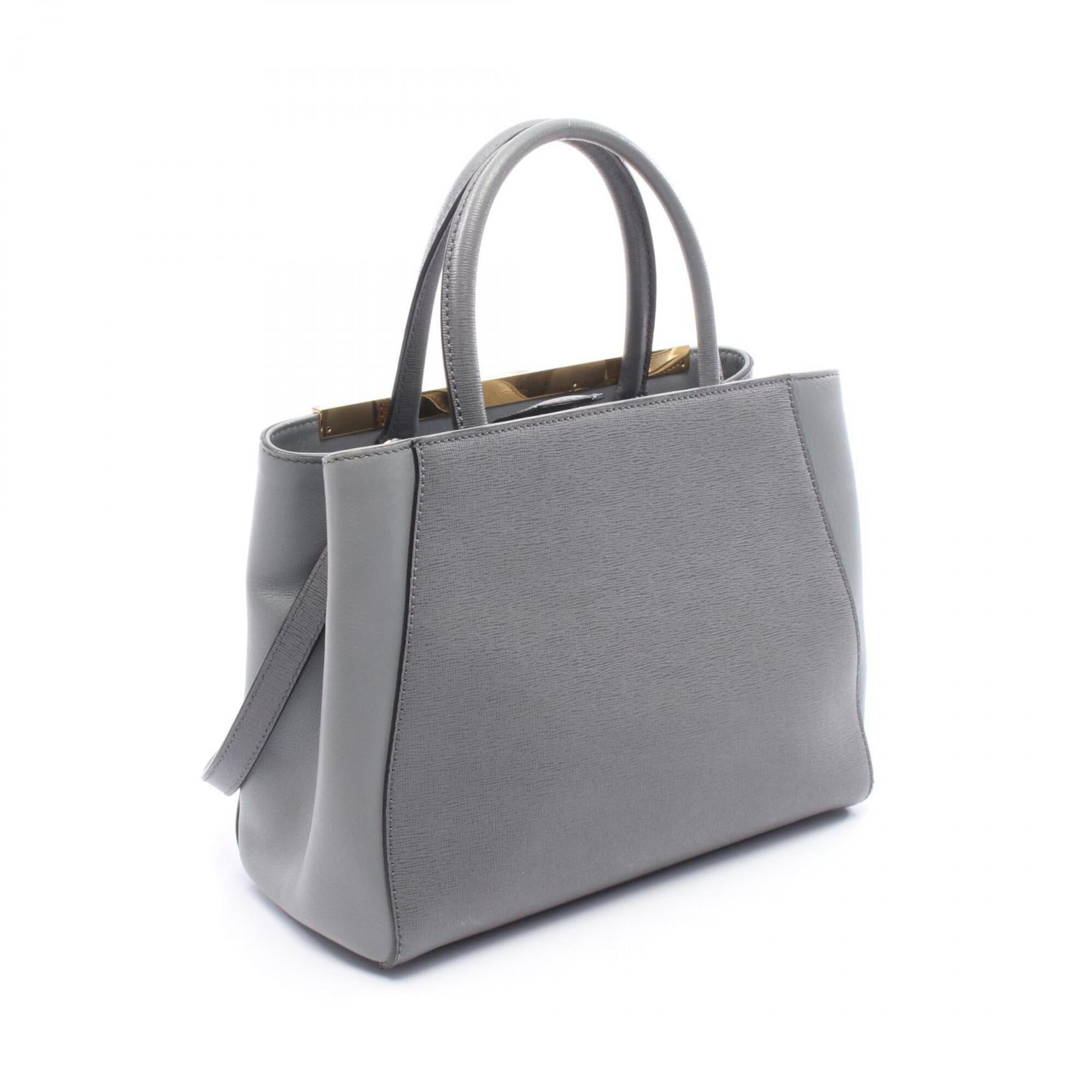 Fendi Gray Leather Handbag (Pre-Owned)
