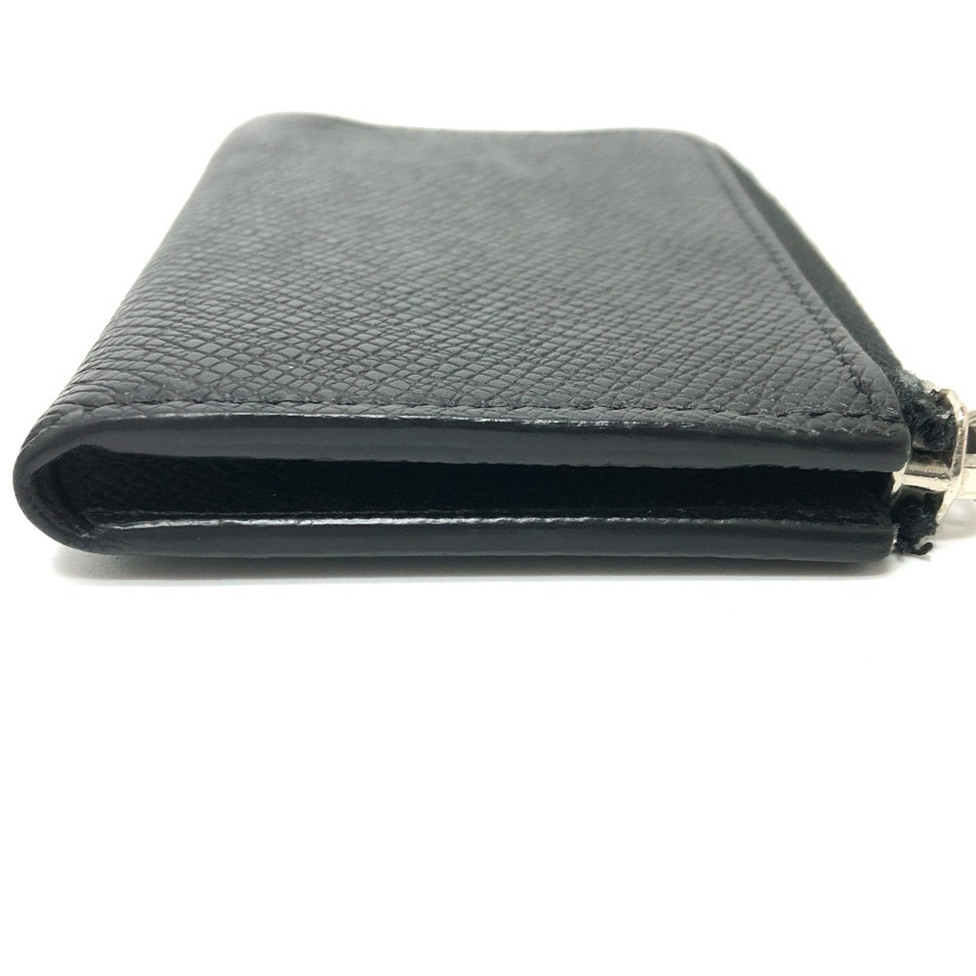 Louis Vuitton Taiga Black Galle Taiga Leather Coin Purse/Coin Case (Pre-Owned)