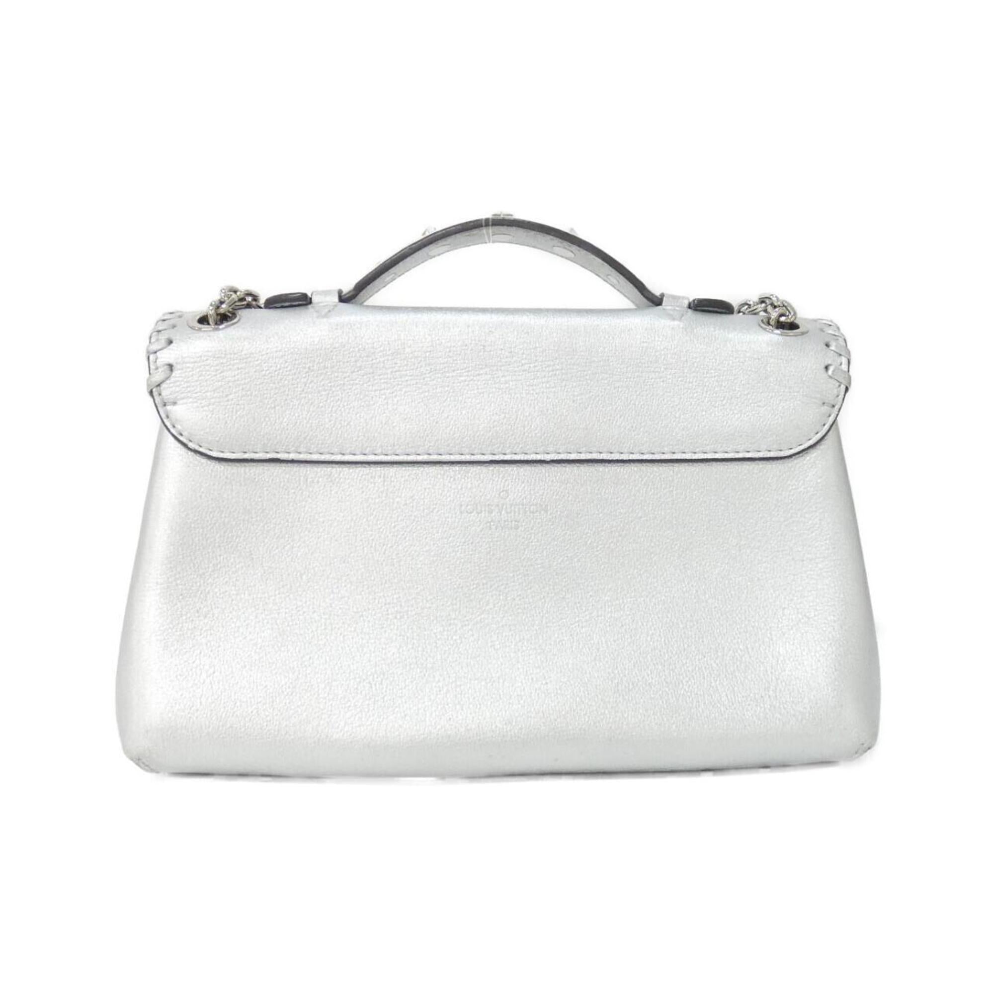 Louis Vuitton Silver Leather Handbag Shoulder Bag (Pre-Owned)
