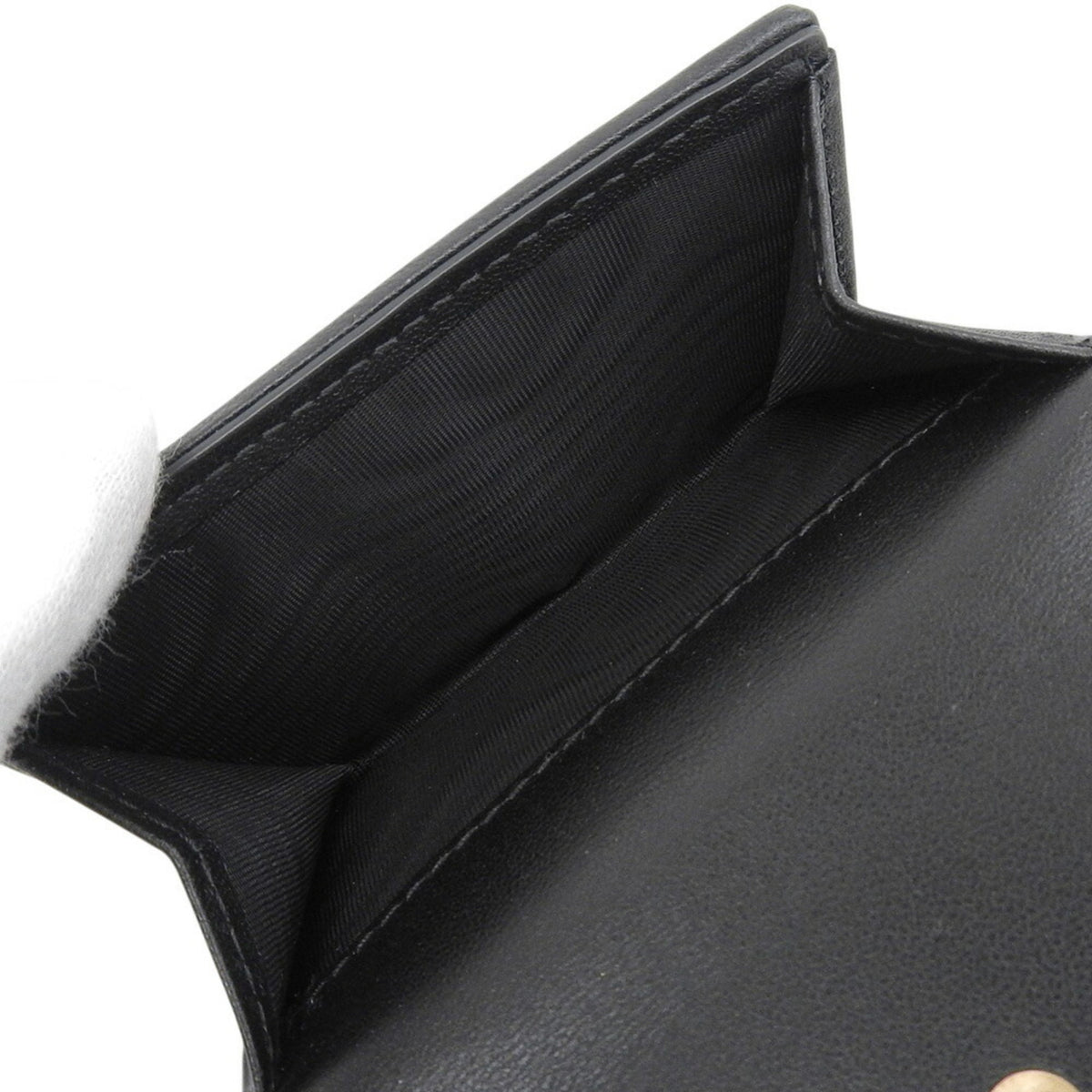 Christian Dior Black Leather Wallet (Tri-Fold) (Pre-Owned)