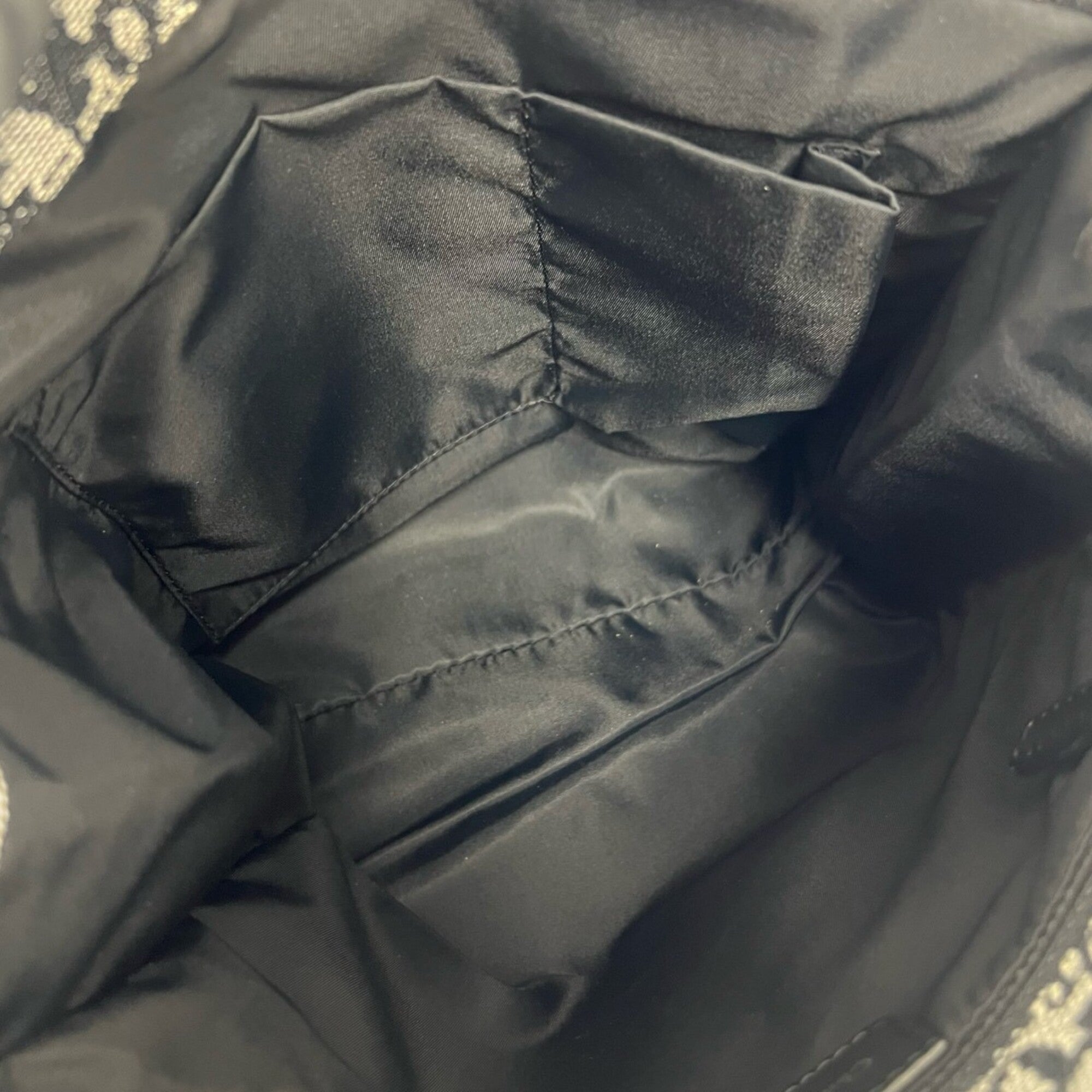 Christian Dior Black Canvas Leather Handbag Tote Bag (Pre-Owned)