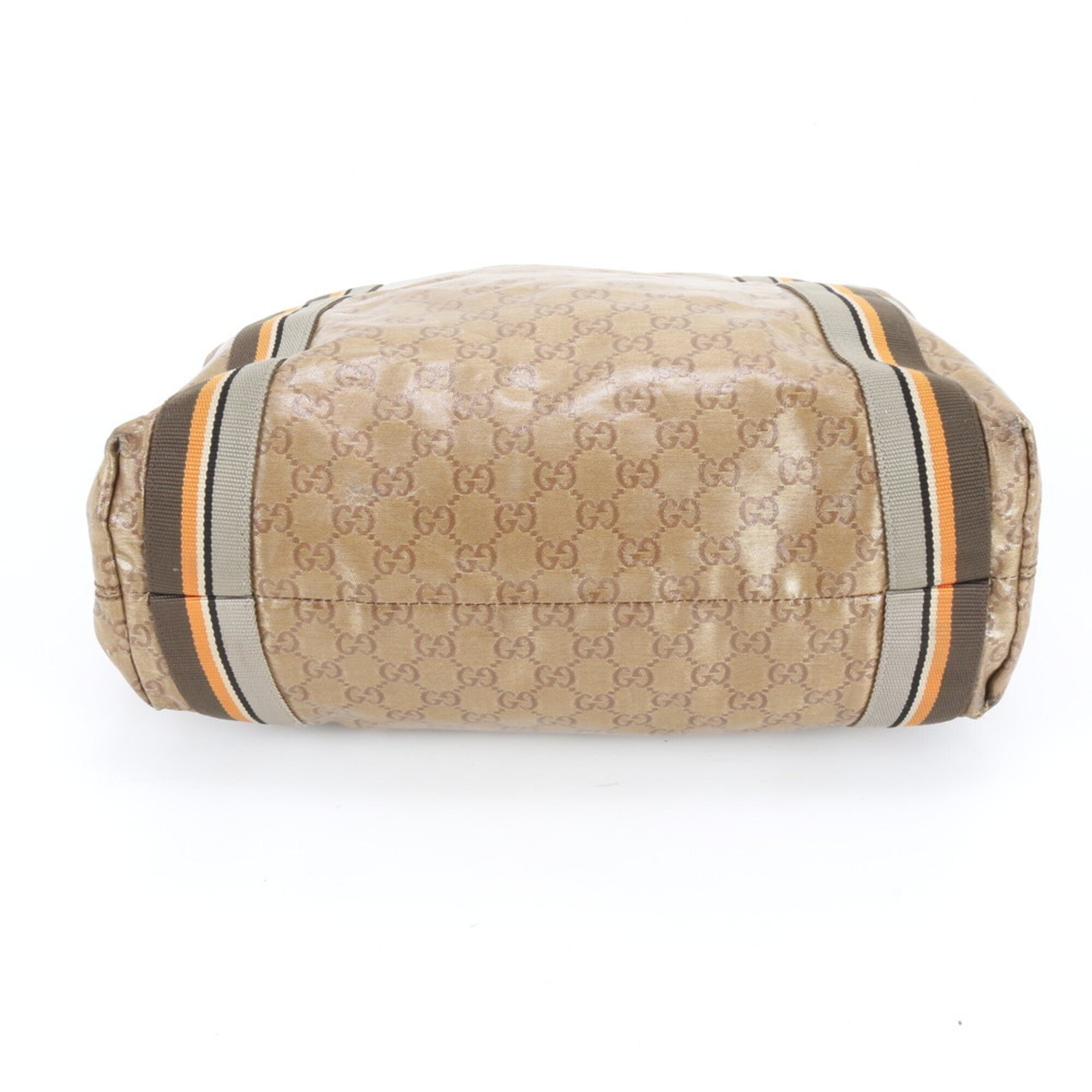 Gucci Brown Coated Canvas Leather Handbag Tote Bag (Pre-Owned)