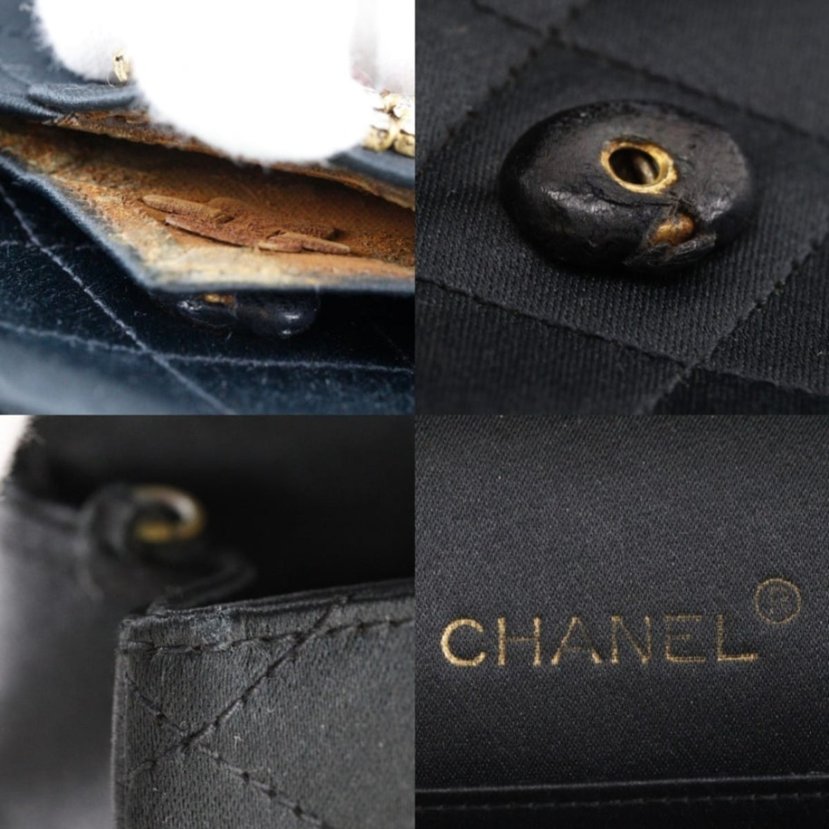 Chanel Black Satin Shoulder Bag (Pre-Owned)