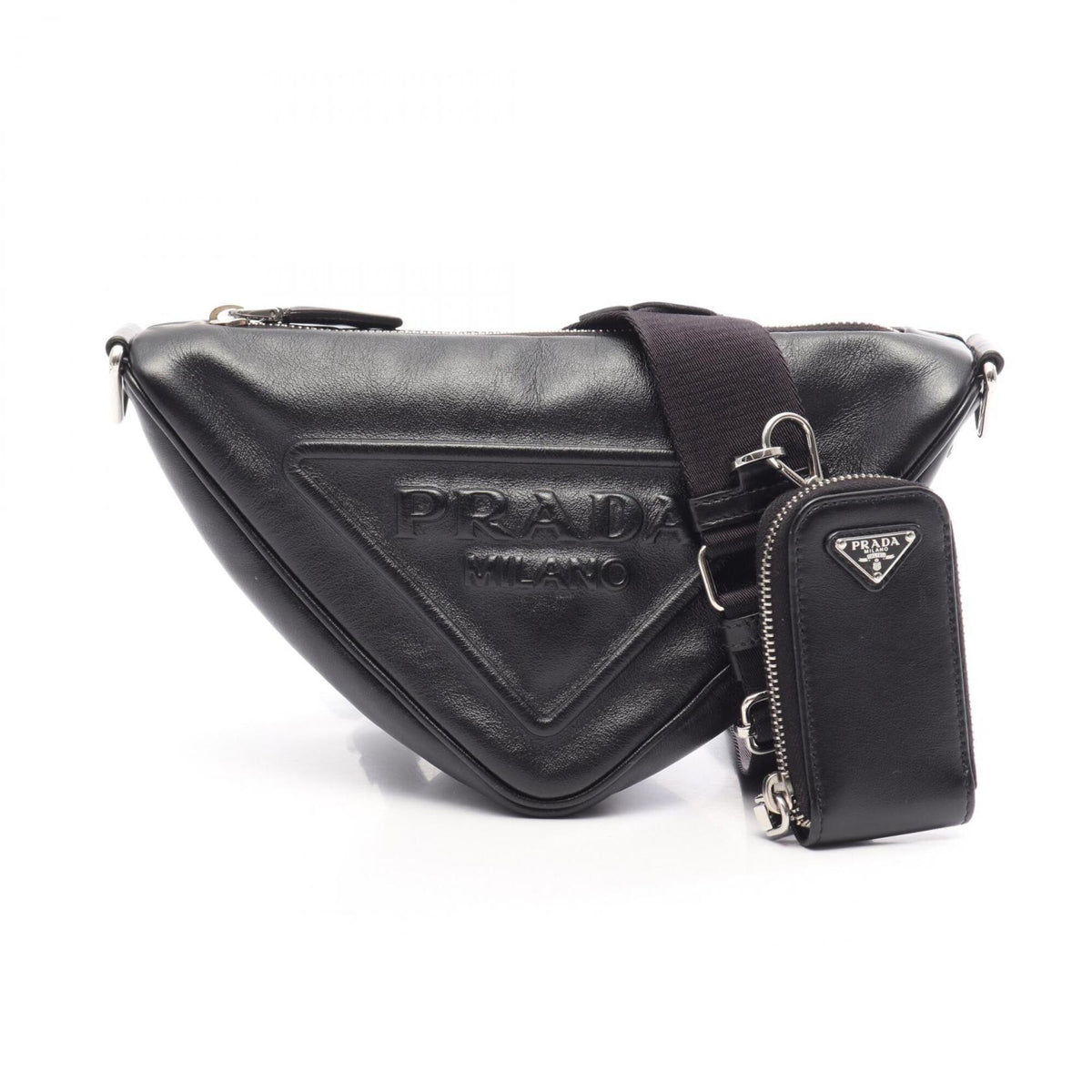 Prada Black Leather Handbag Shoulder Bag (Pre-Owned)