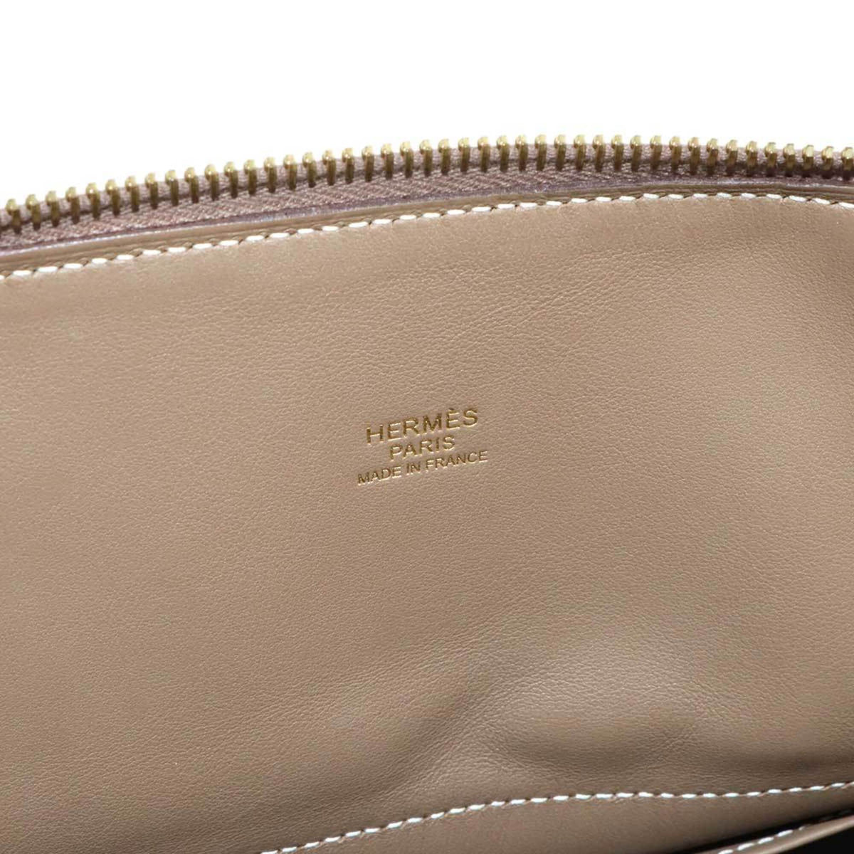 Hermes Etoupe Gray Taurillon Clemence Leather Handbag (Pre-Owned)