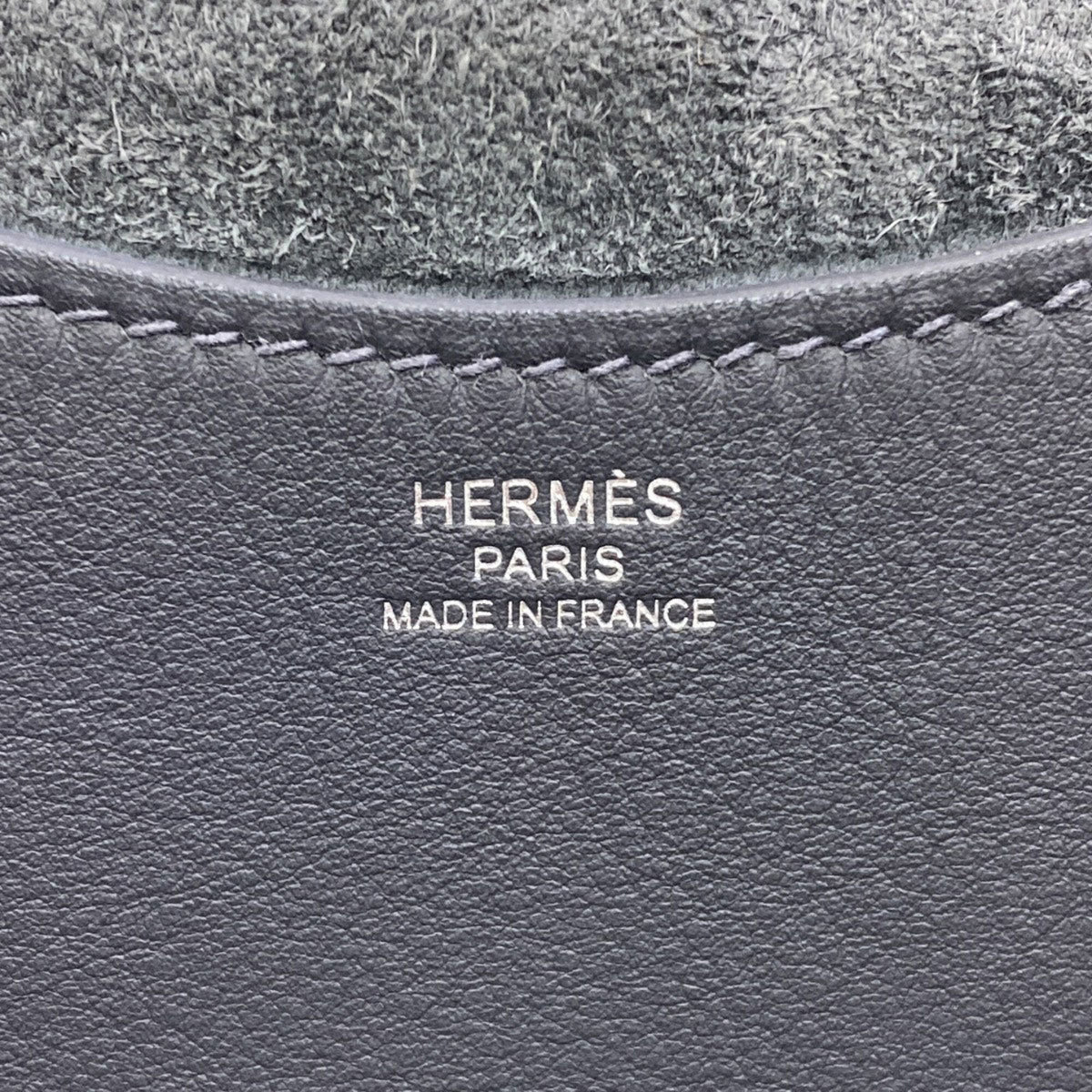 Hermes Gray Taurillon Clemence Leather Handbag (Pre-Owned)