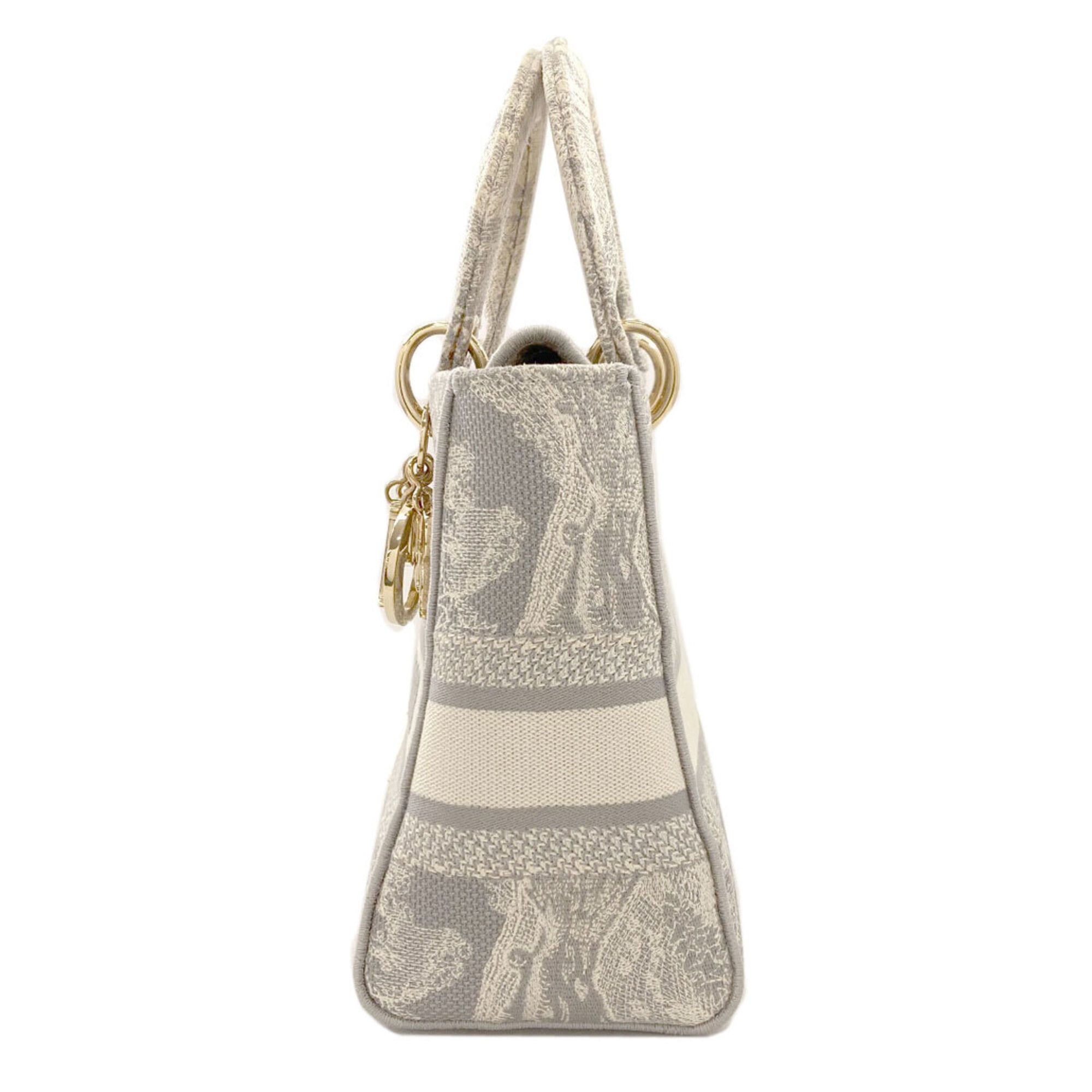 Christian Dior Gray Canvas Handbag (Pre-Owned)