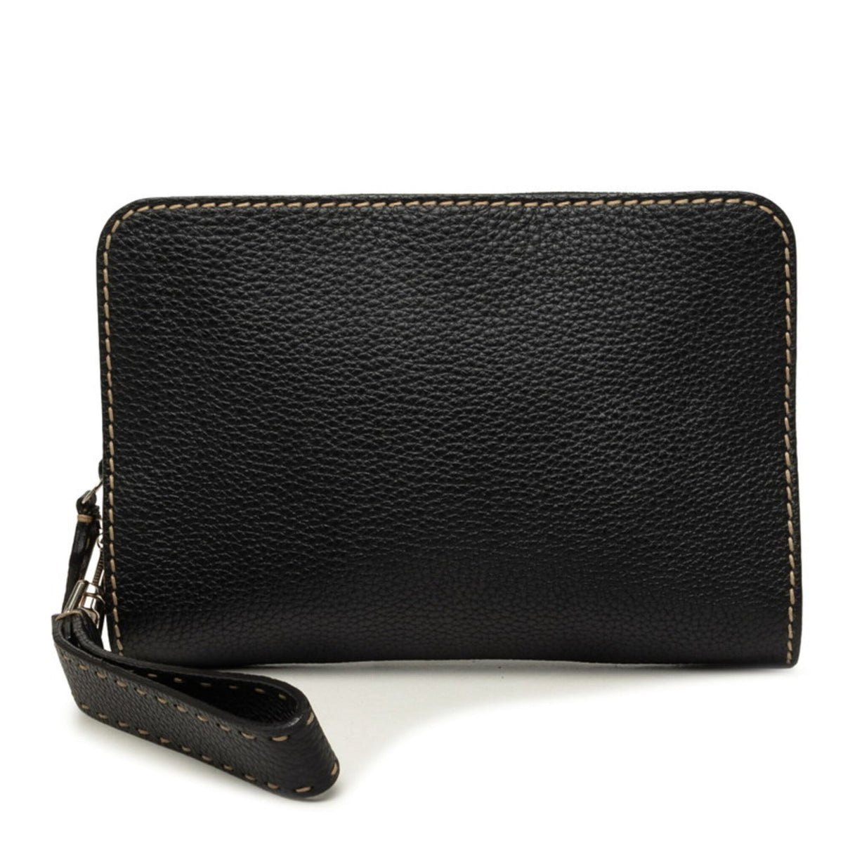 Fendi Black Leather Clutch Bag (Pre-Owned)