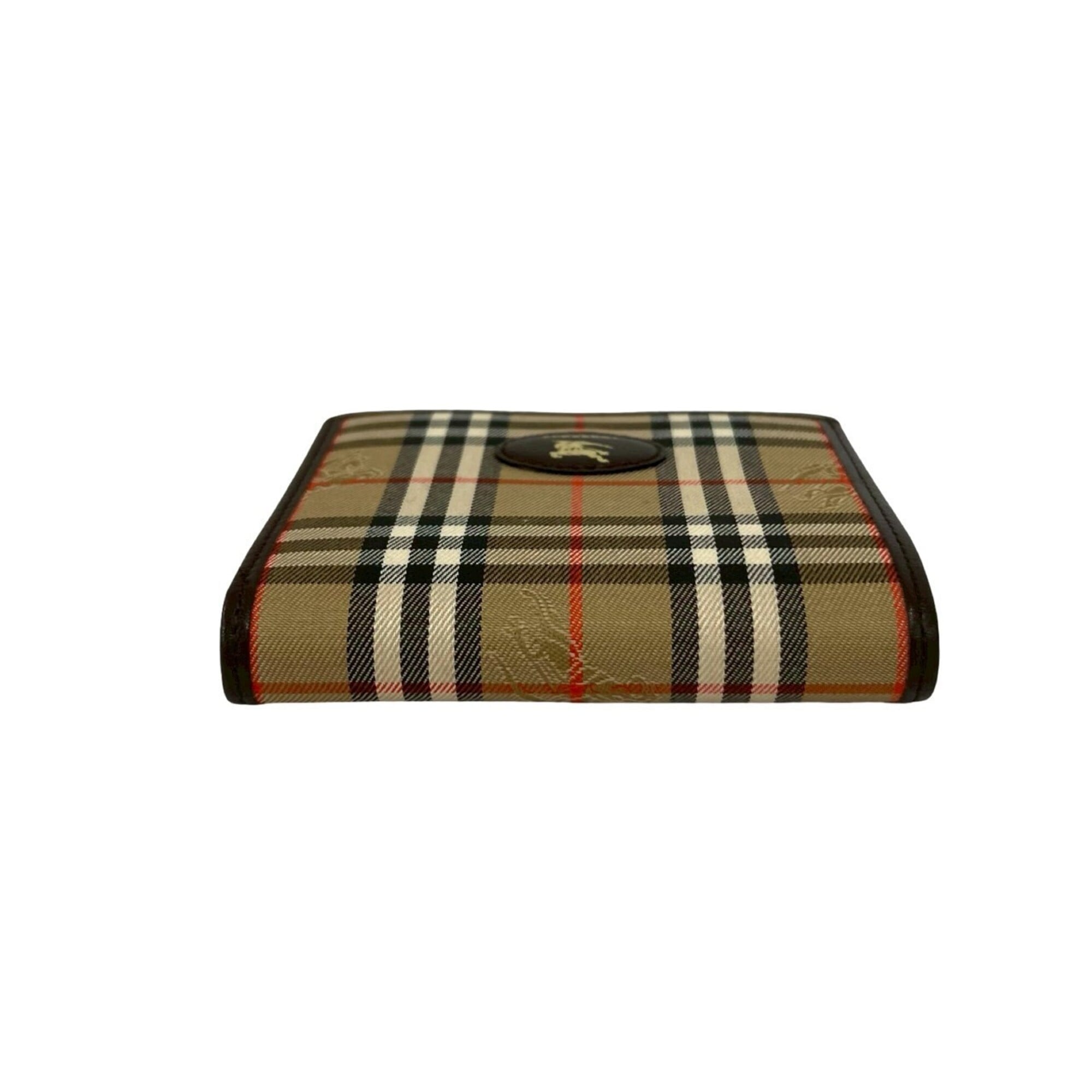 Burberry Beige Brown Canvas Leather Wallet (Bi-Fold) (Pre-Owned)