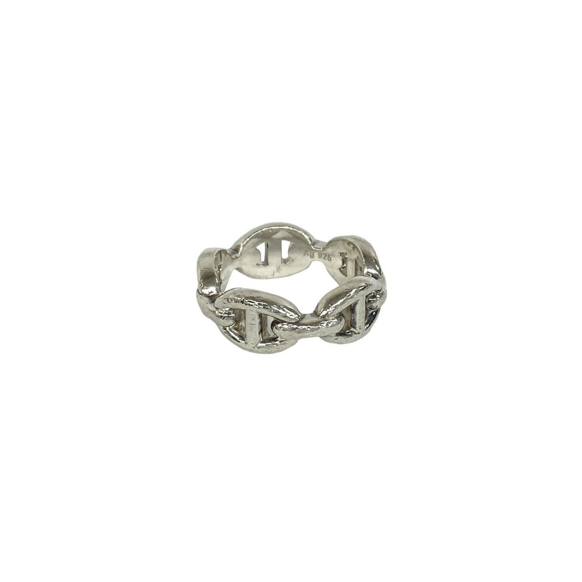 Hermes Silver Silver 925 Band Ring (Pre-Owned)