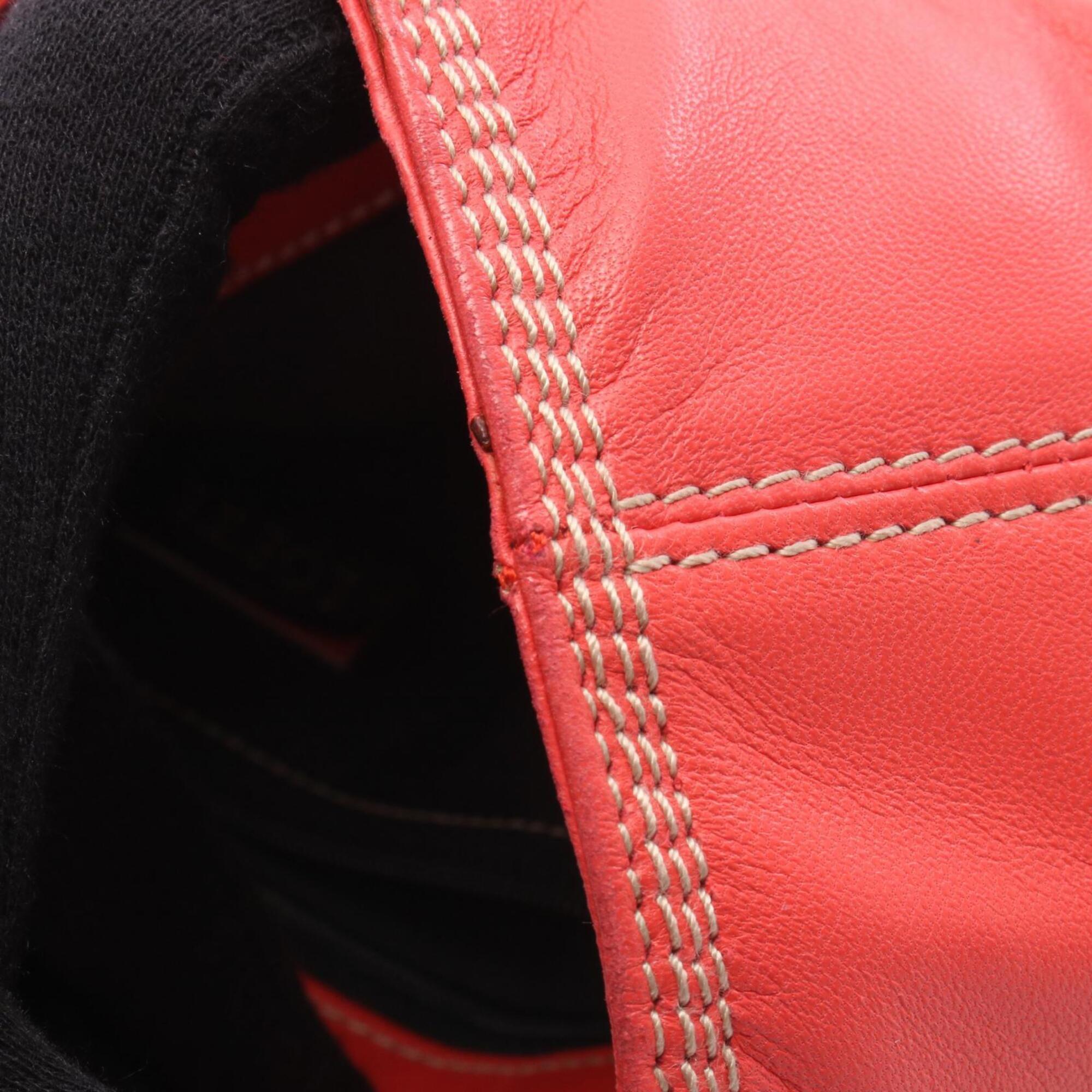 Loewe Red Color Leather Handbag (Pre-Owned)