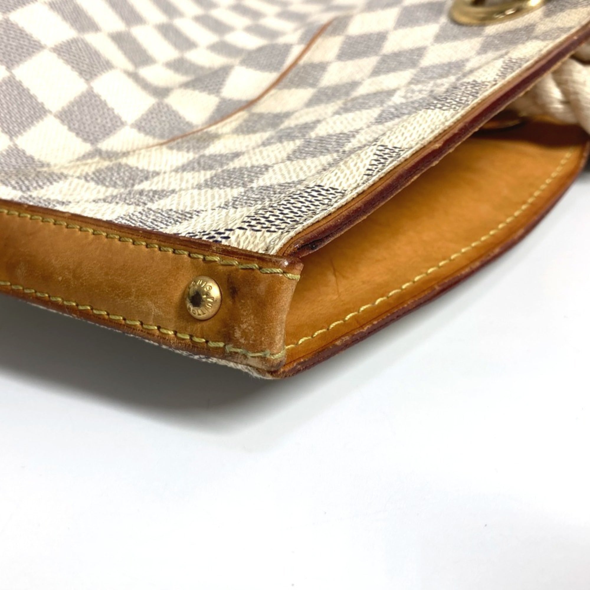 Louis Vuitton White Damier Azur Shoulder Bag Tote Bag (Pre-Owned)