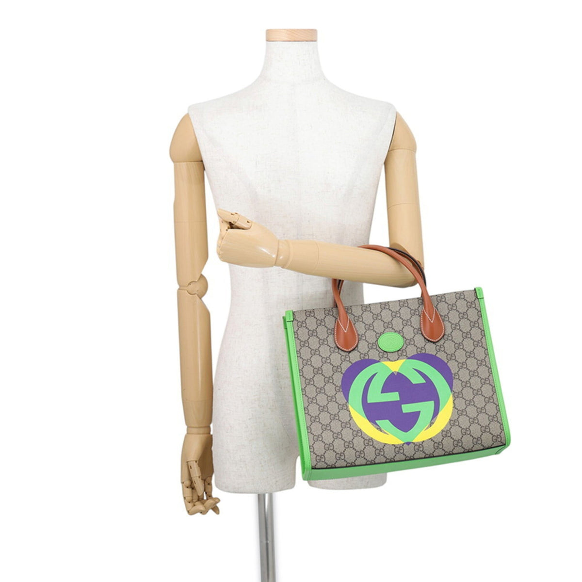 Gucci Beige Multi-Color Pvc Leather Handbag (Pre-Owned)
