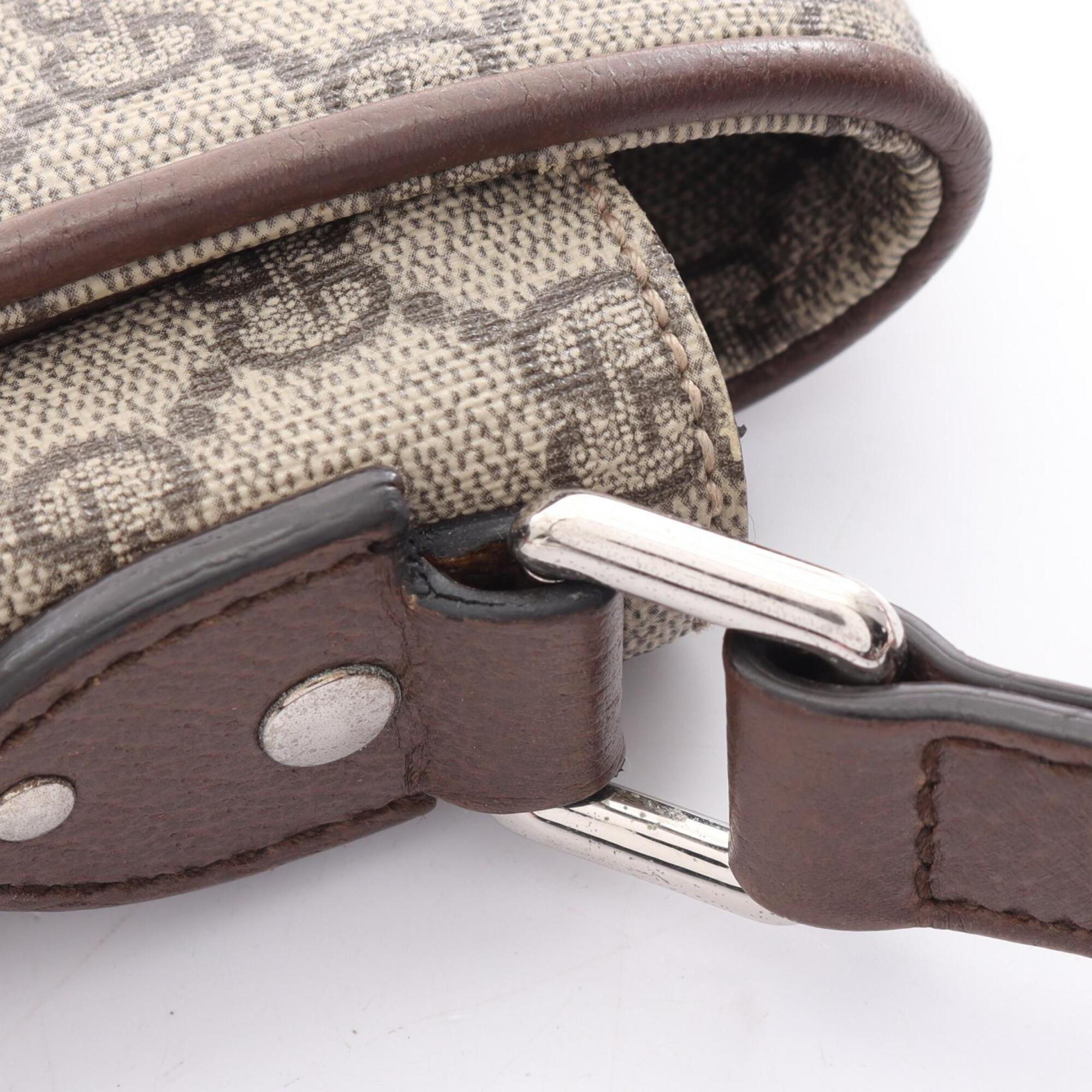 Gucci Beige Brown Coated Canvas Leather Handbag Shoulder Bag (Pre-Owned)