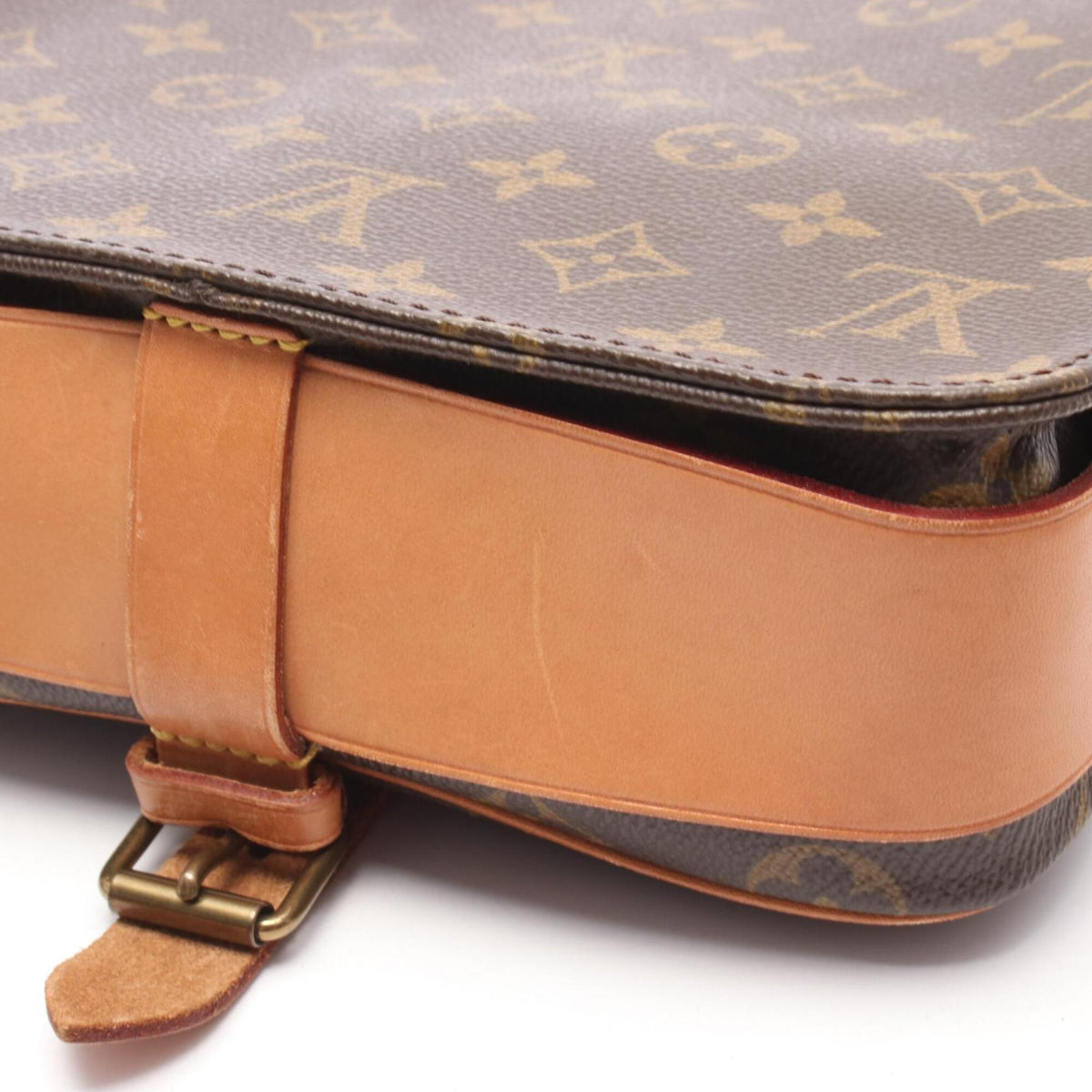 Louis Vuitton Brown Coated Canvas Leather Handbag Shoulder Bag (Pre-Owned)