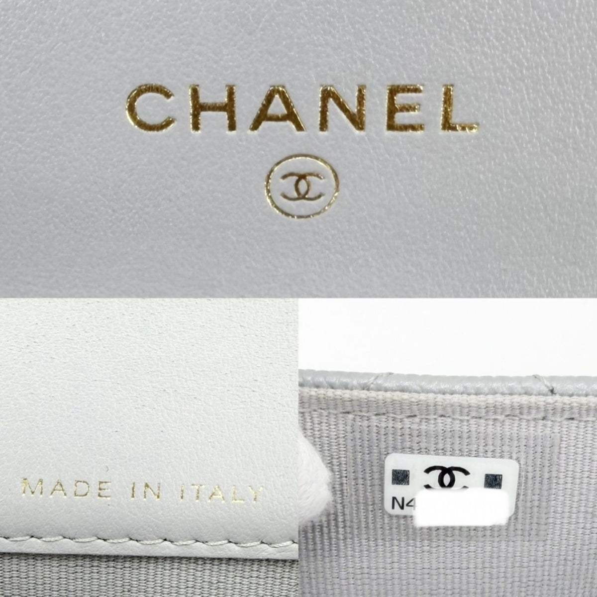 Chanel Gray Grained Calfskin Shoulder Bag (Pre-Owned)