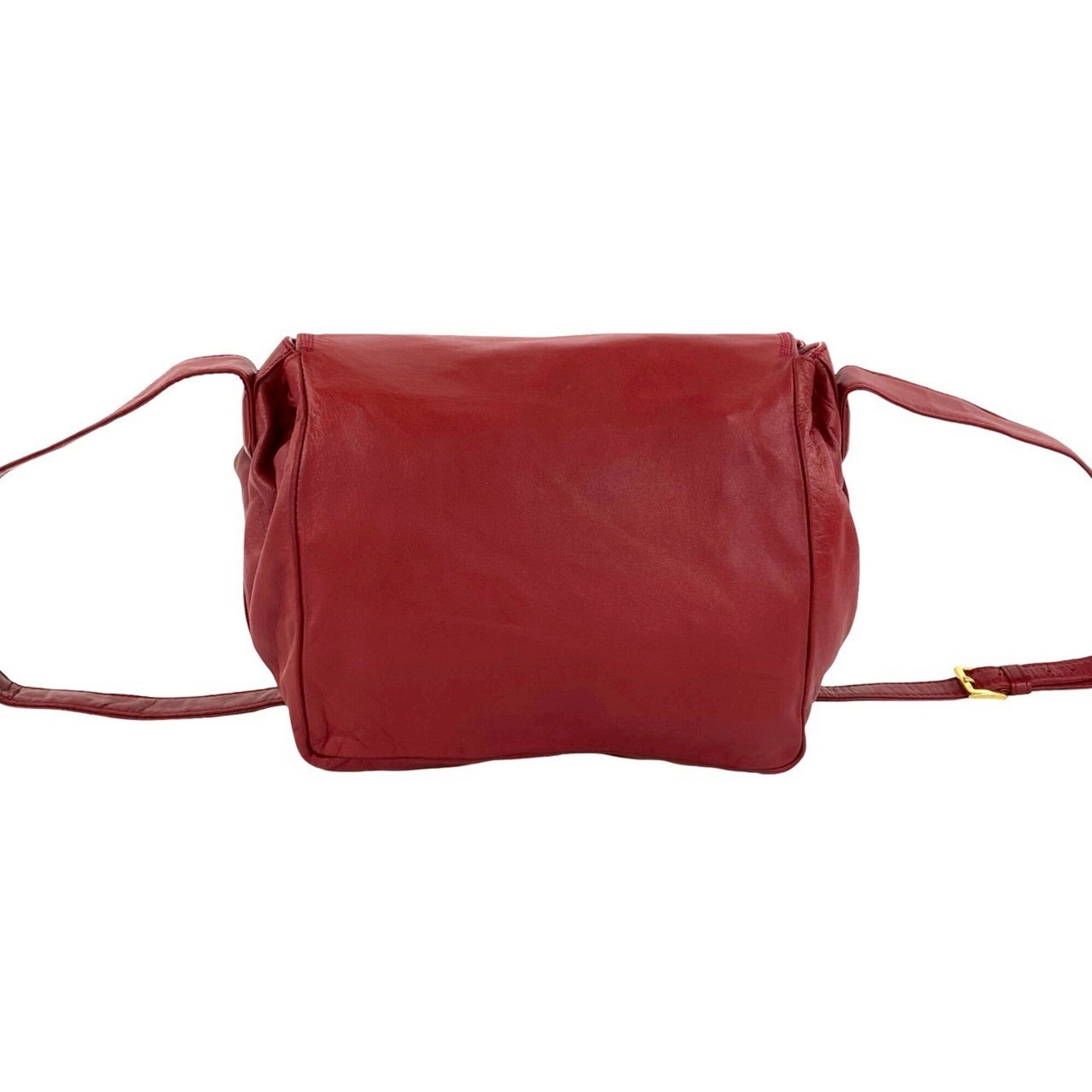 Loewe Red Color Leather Pochette Shoulder Bag (Pre-Owned)