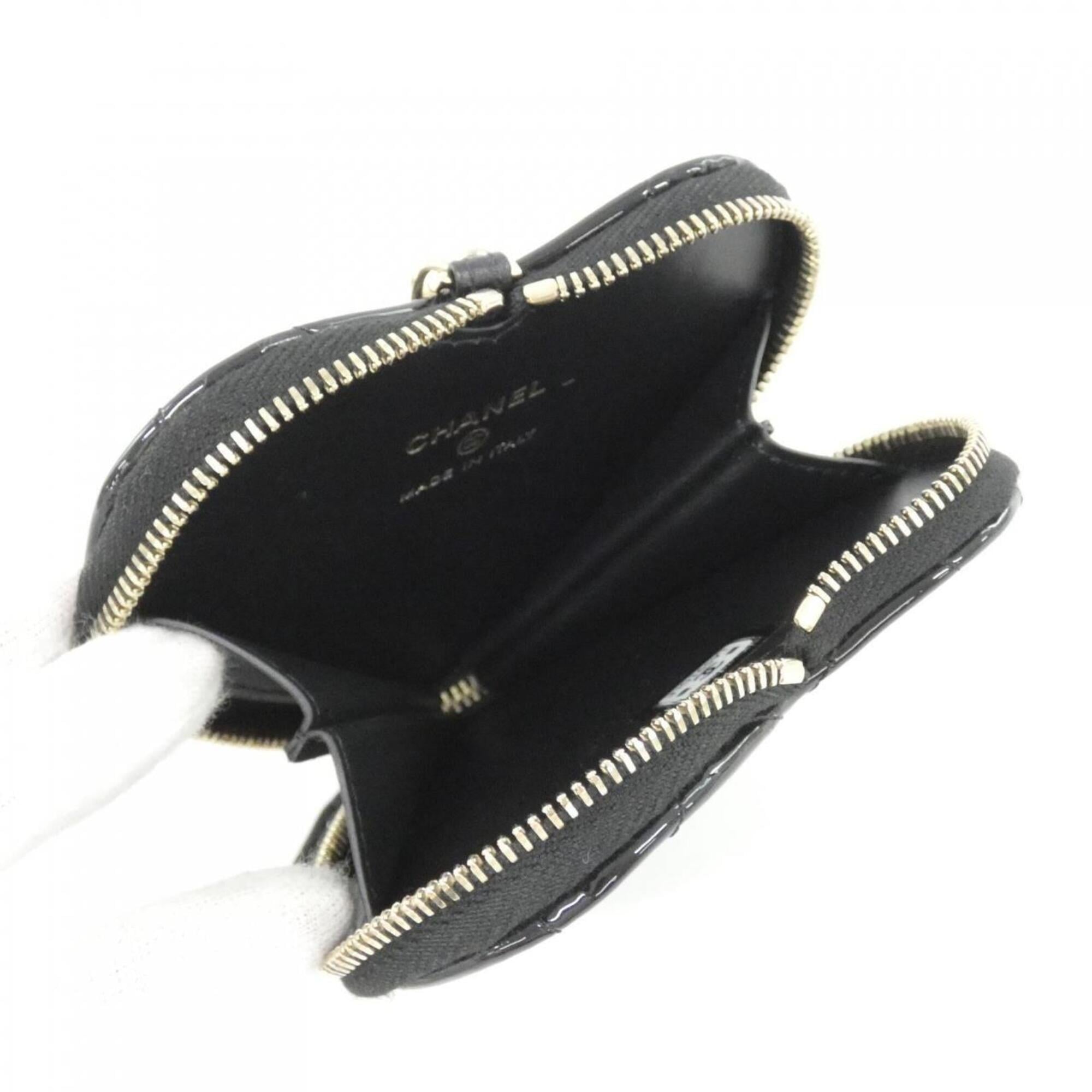 Chanel Black Leather Coin Purse/Coin Case (Pre-Owned)