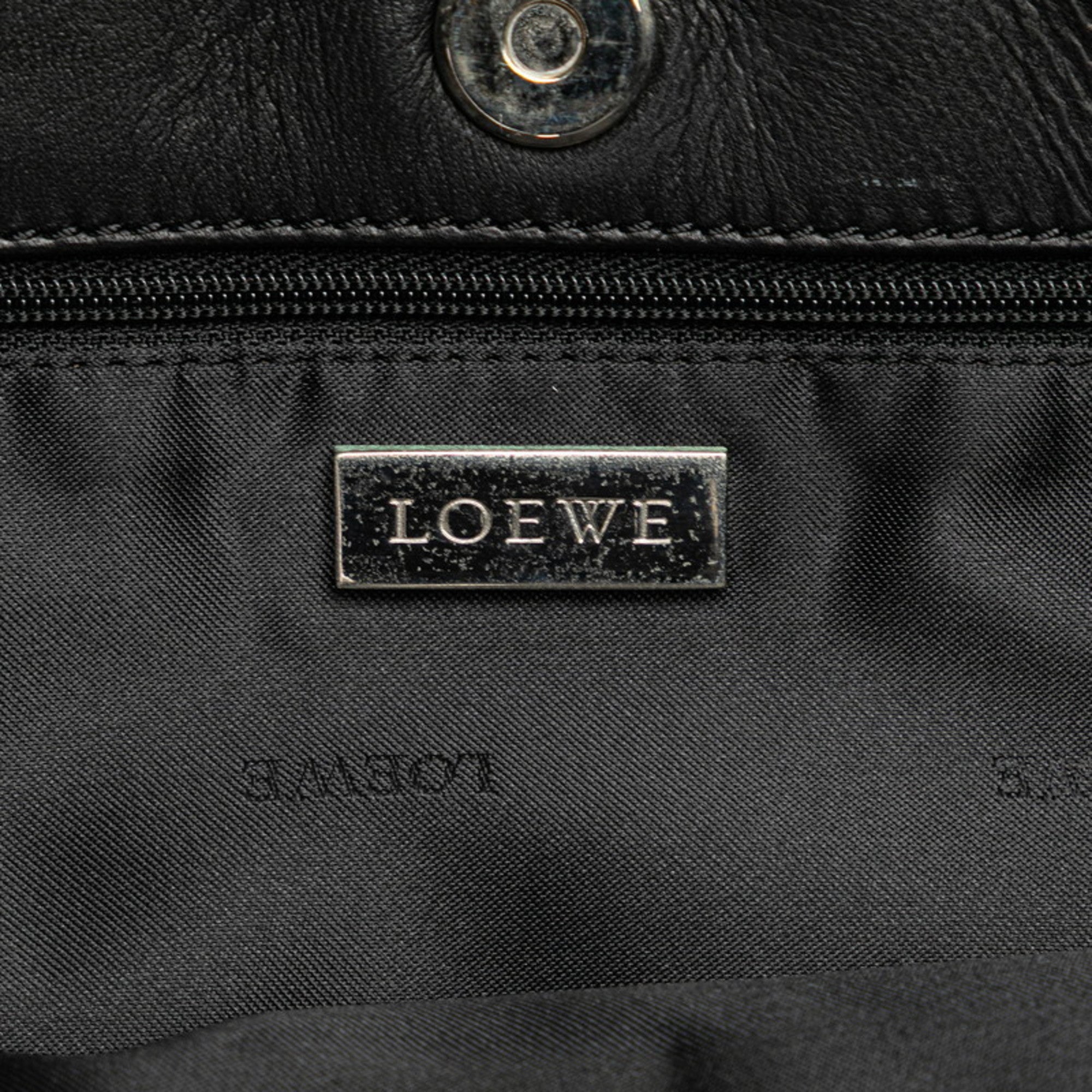 Loewe Black Leather Handbag Tote Bag (Pre-Owned)