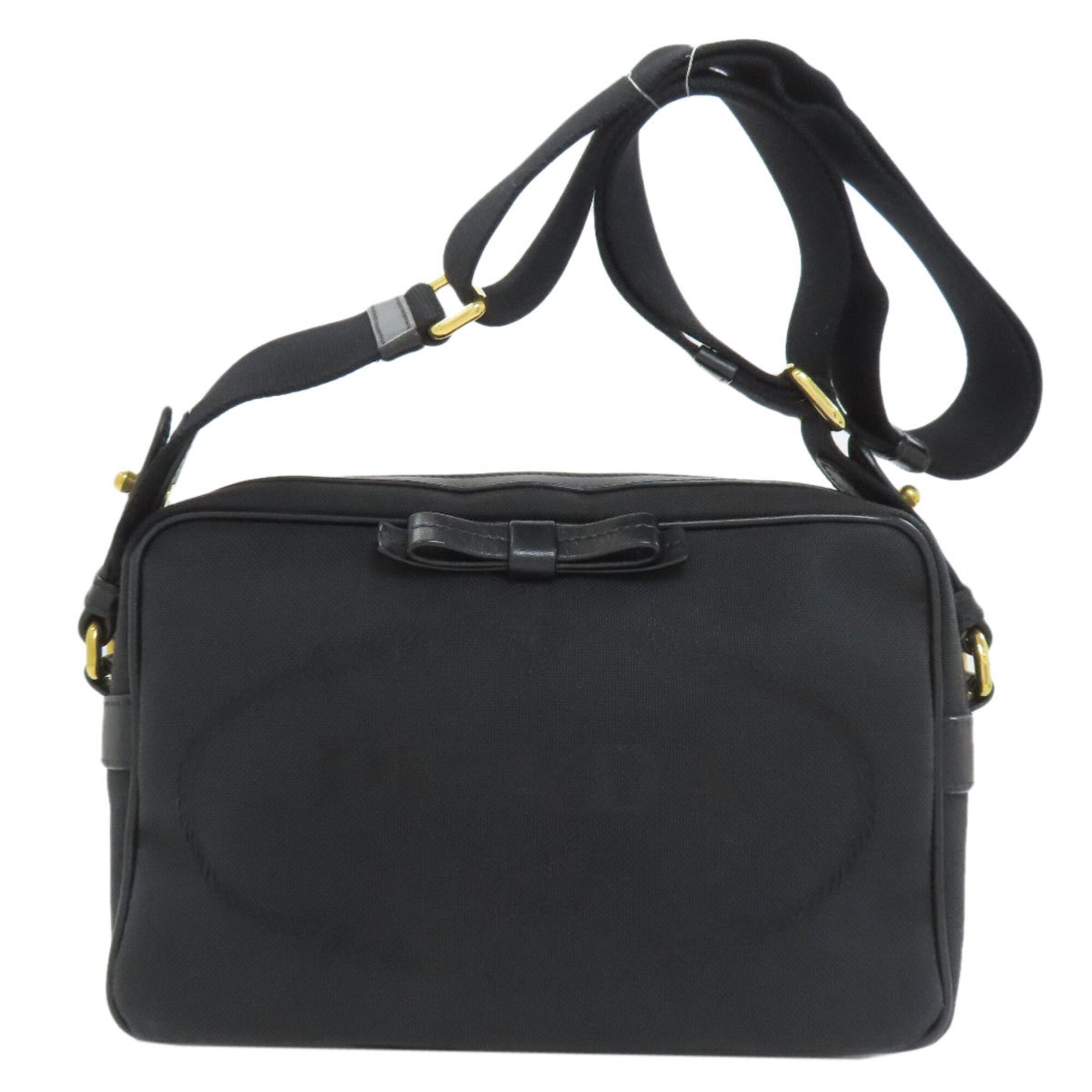 Prada Black Canvas Shoulder Bag (Pre-Owned)