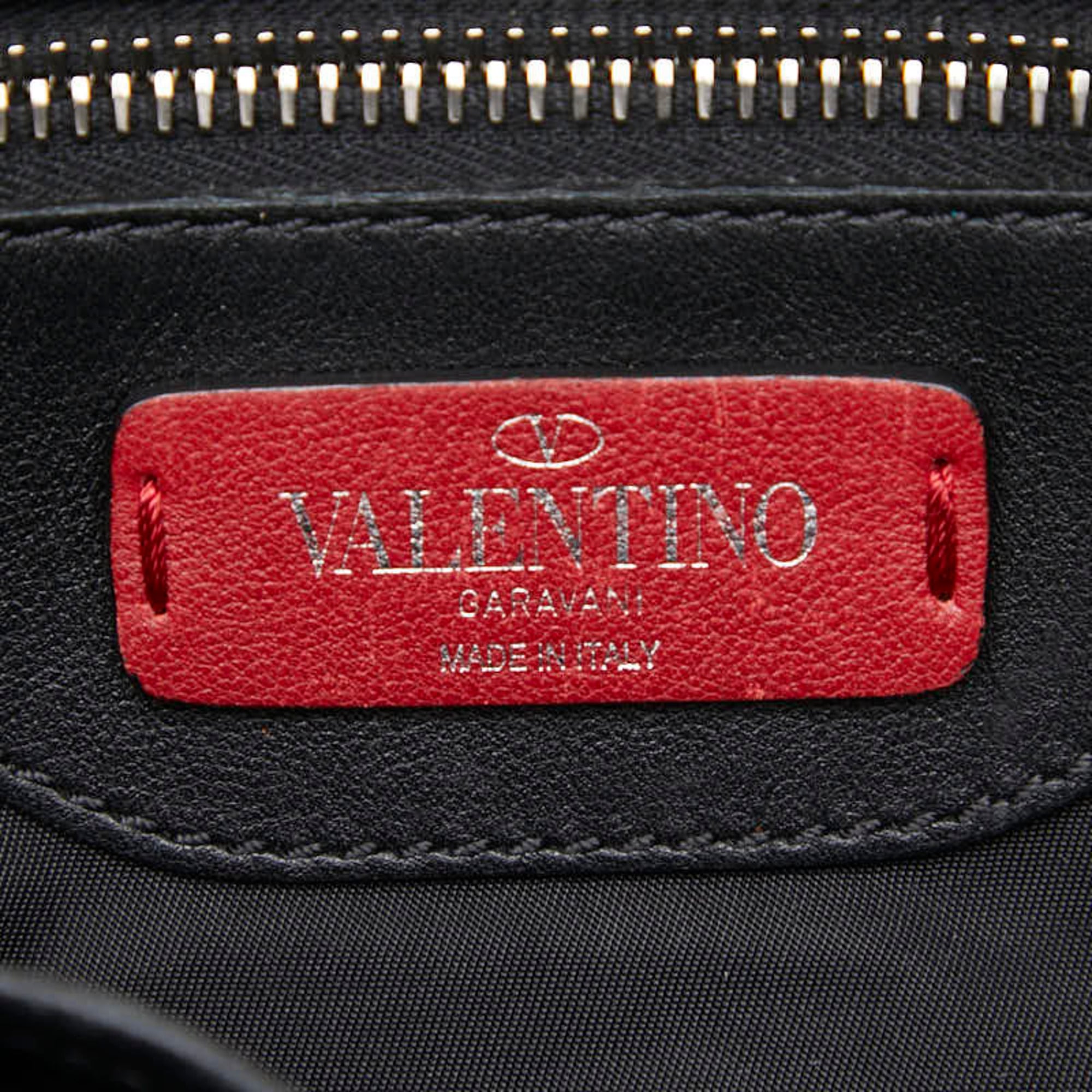 Valentino Black Nylon Leather Shoulder Bag (Pre-Owned)