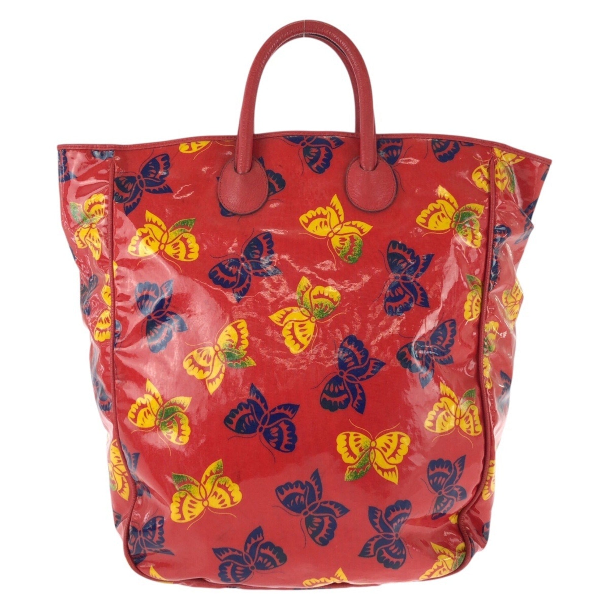 Bottega Veneta Multi-Color Red Color Patent Leather Tote Bag (Pre-Owned)