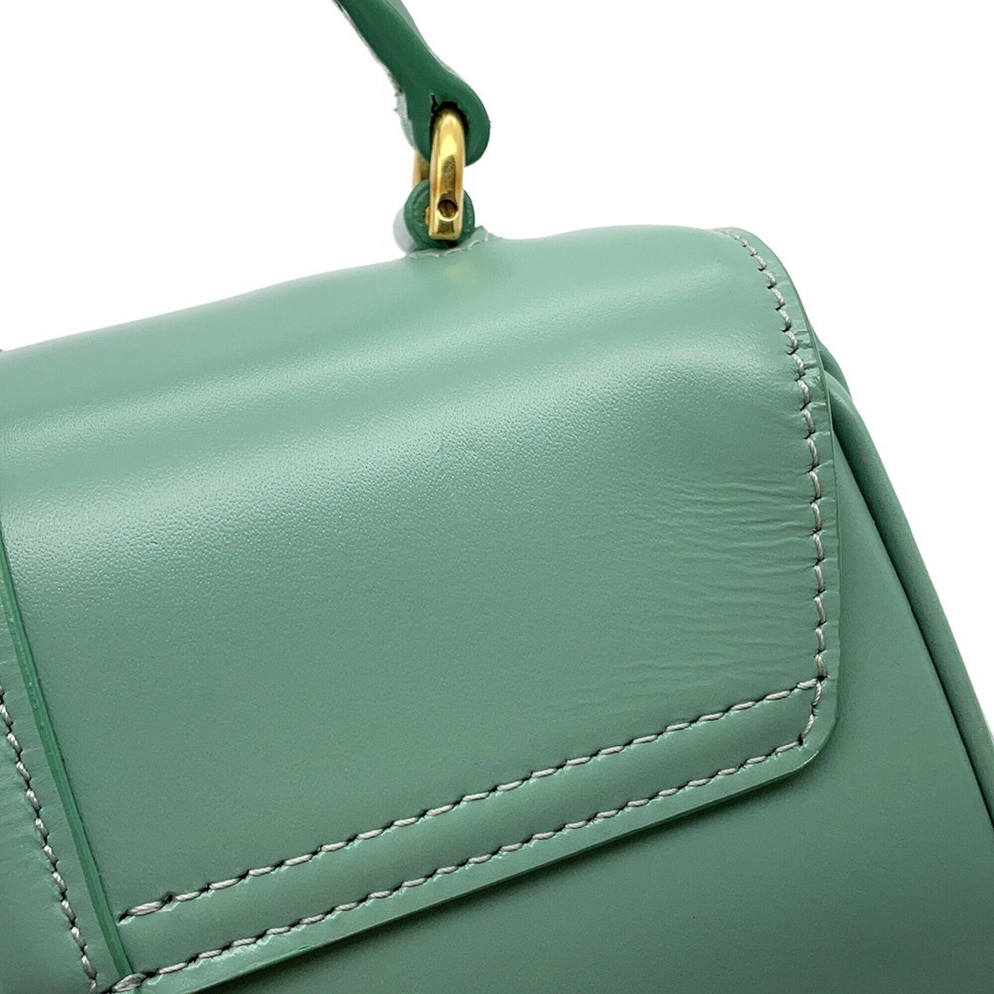 Celine Green Leather Handbag Shoulder Bag (Pre-Owned)