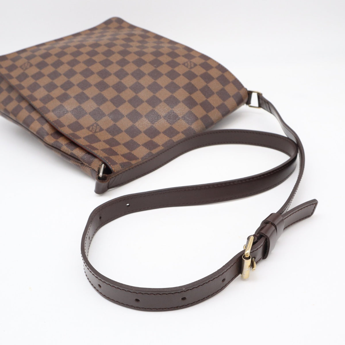 Louis Vuitton Beige Brown Damier Canvas Leather Coated Canvas Shoulder Bag (Pre-Owned)